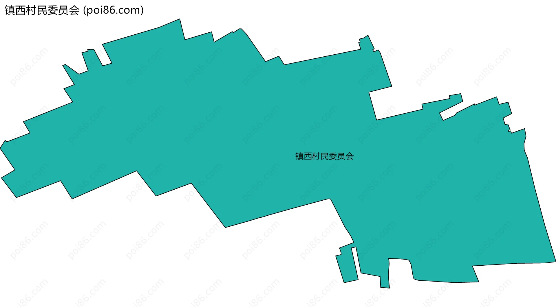 镇西村民委员会边界地图