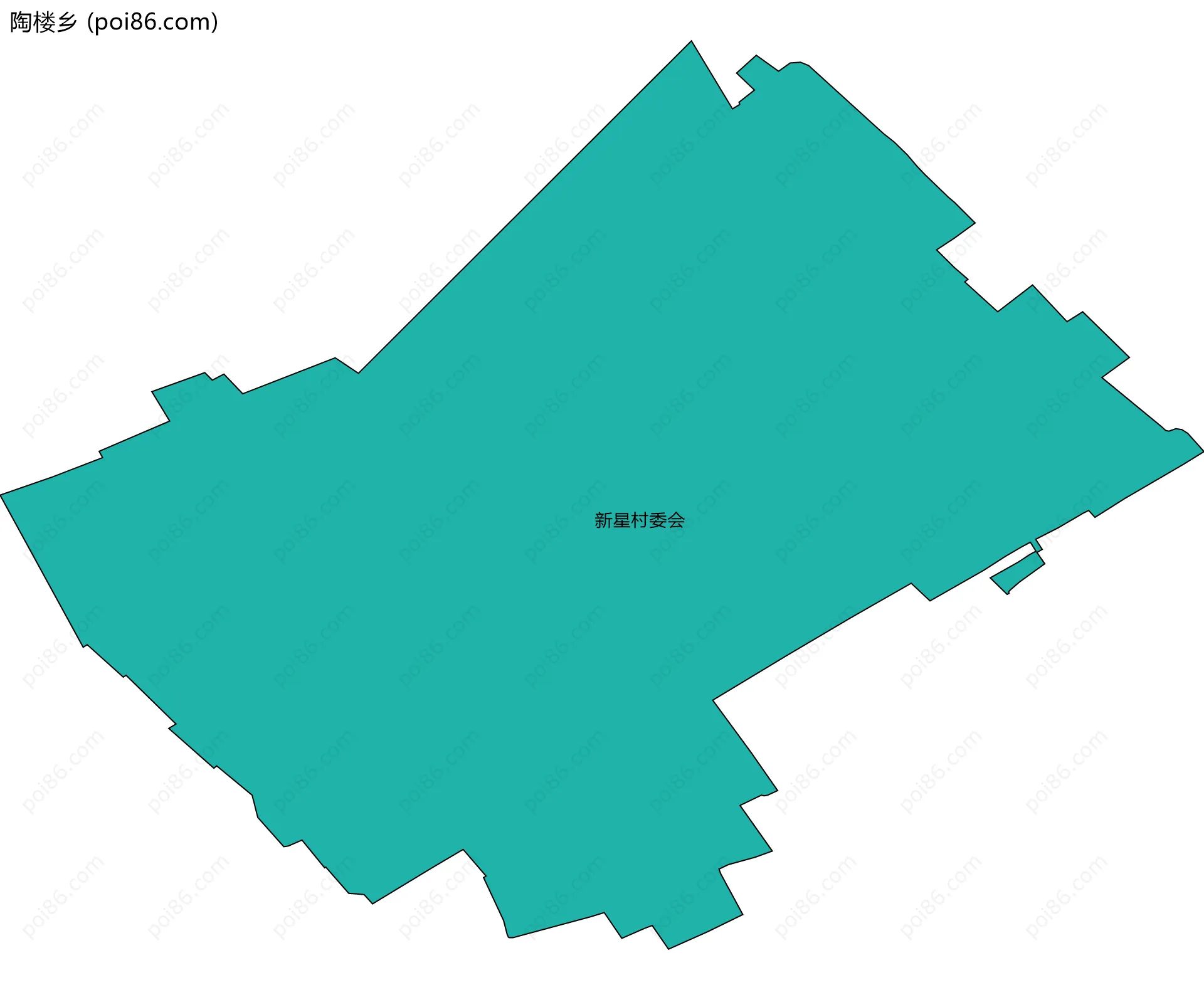 陶楼乡边界地图(五级行政区划)