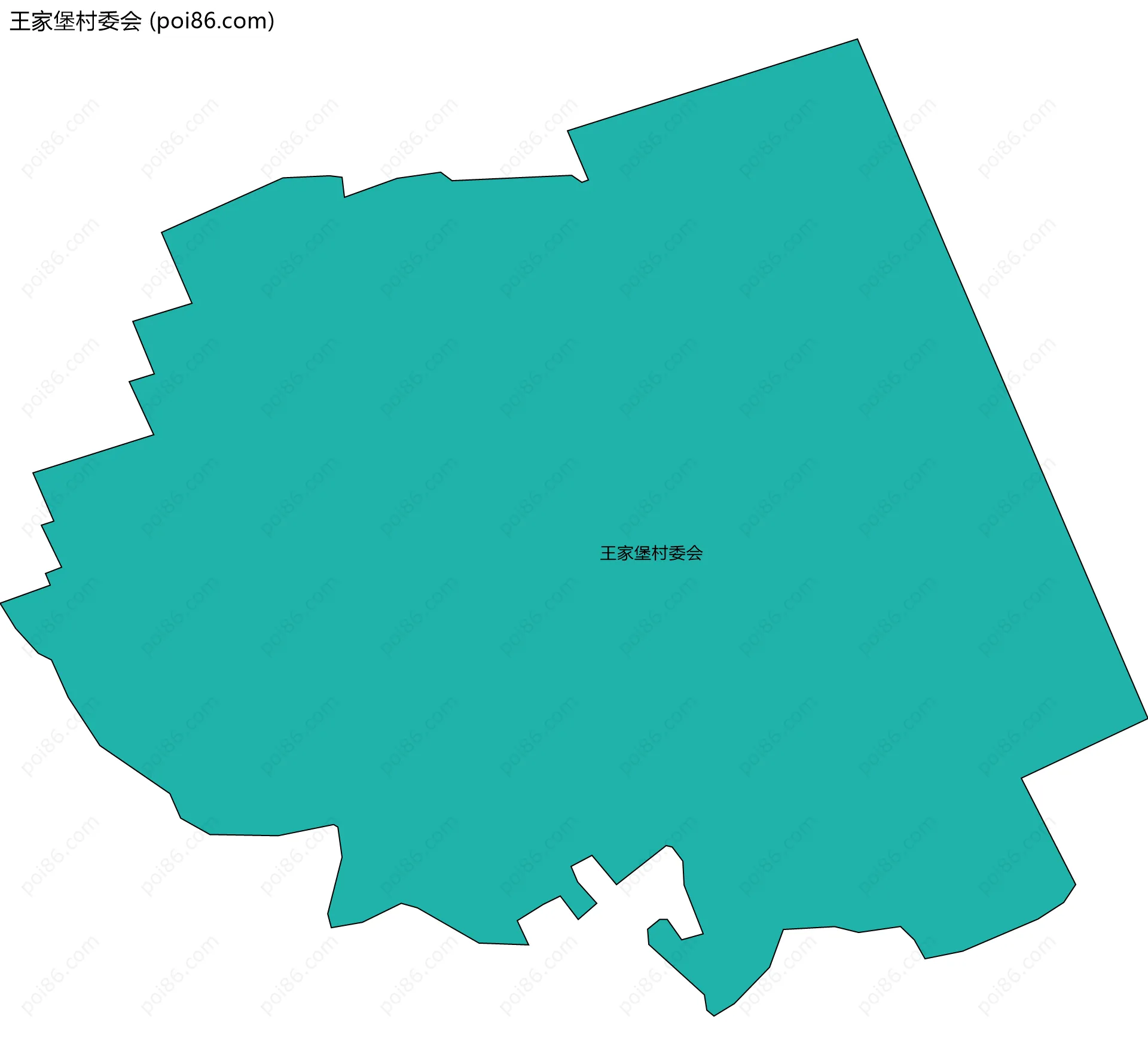 王家堡村委会边界地图