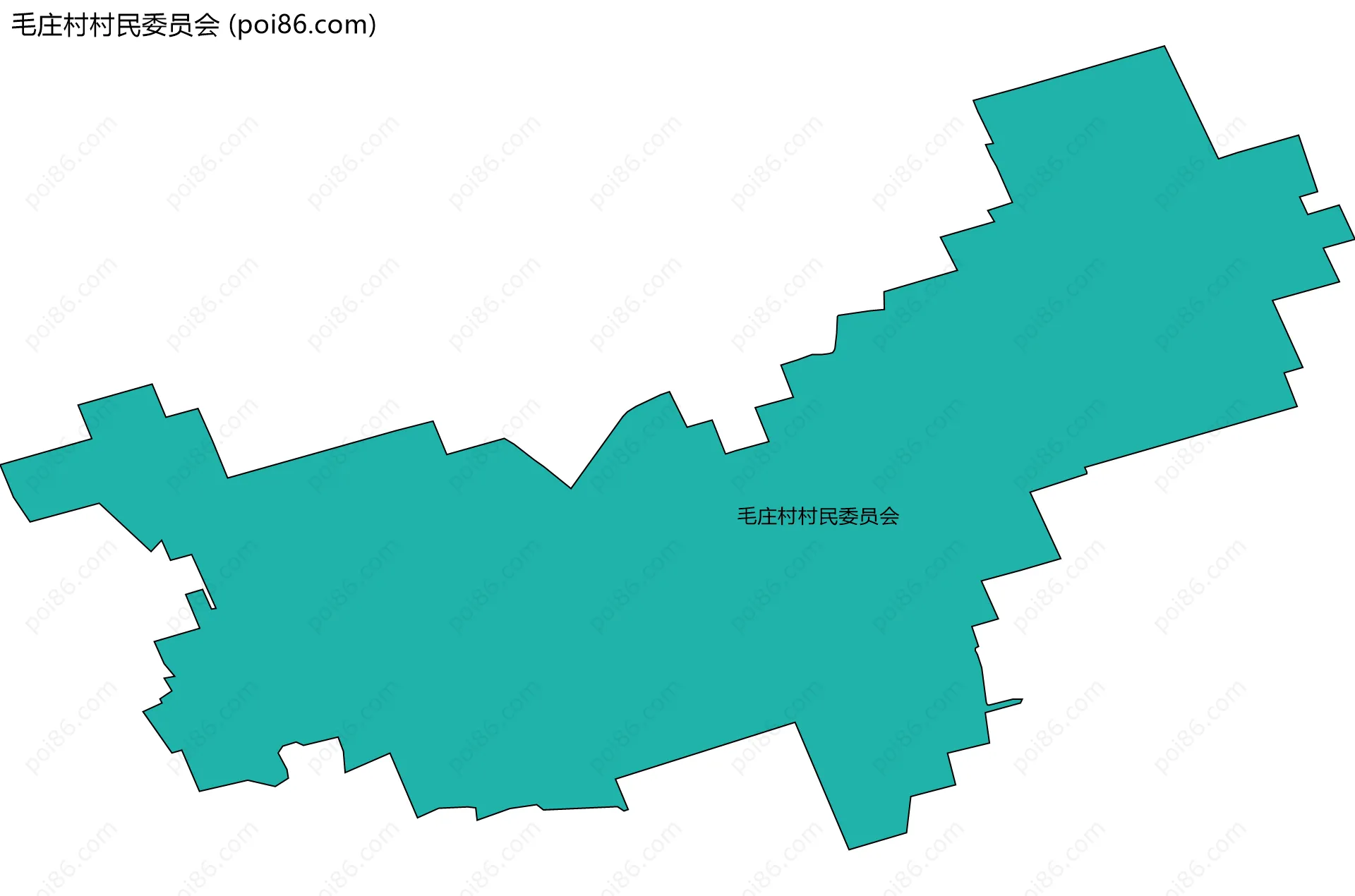 毛庄村村民委员会边界地图