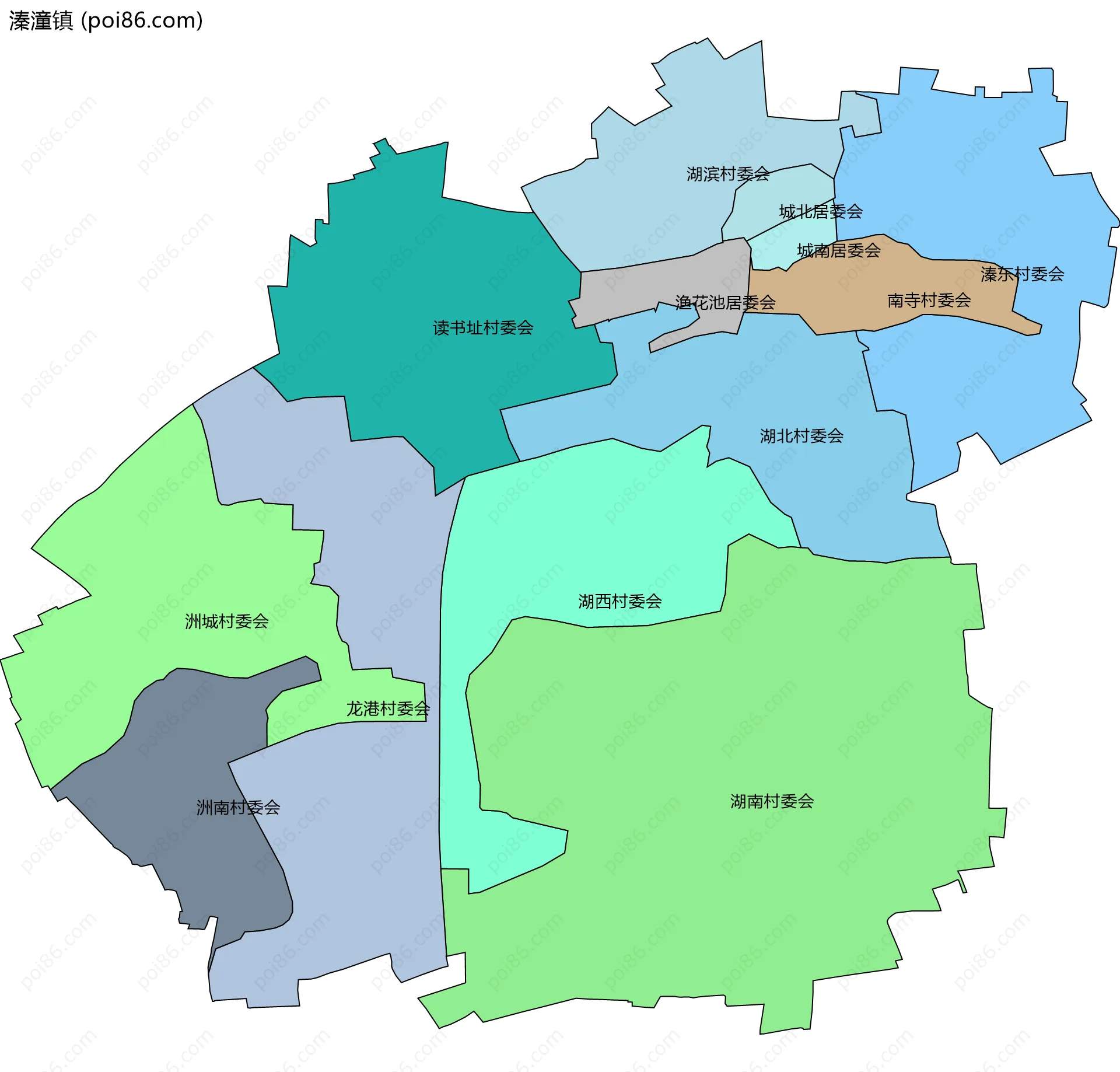 溱潼镇边界地图(五级行政区划)