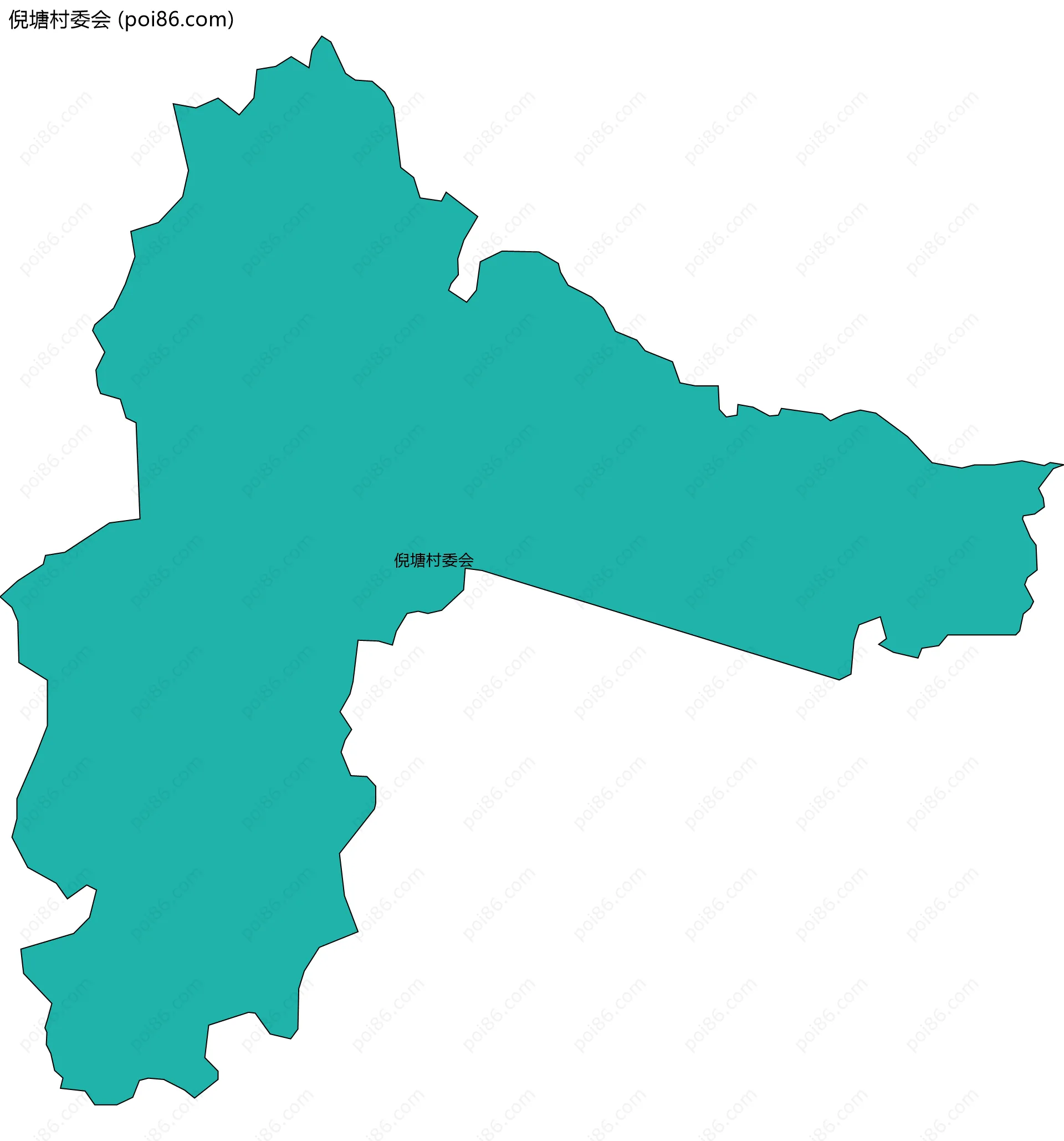 倪塘村委会边界地图