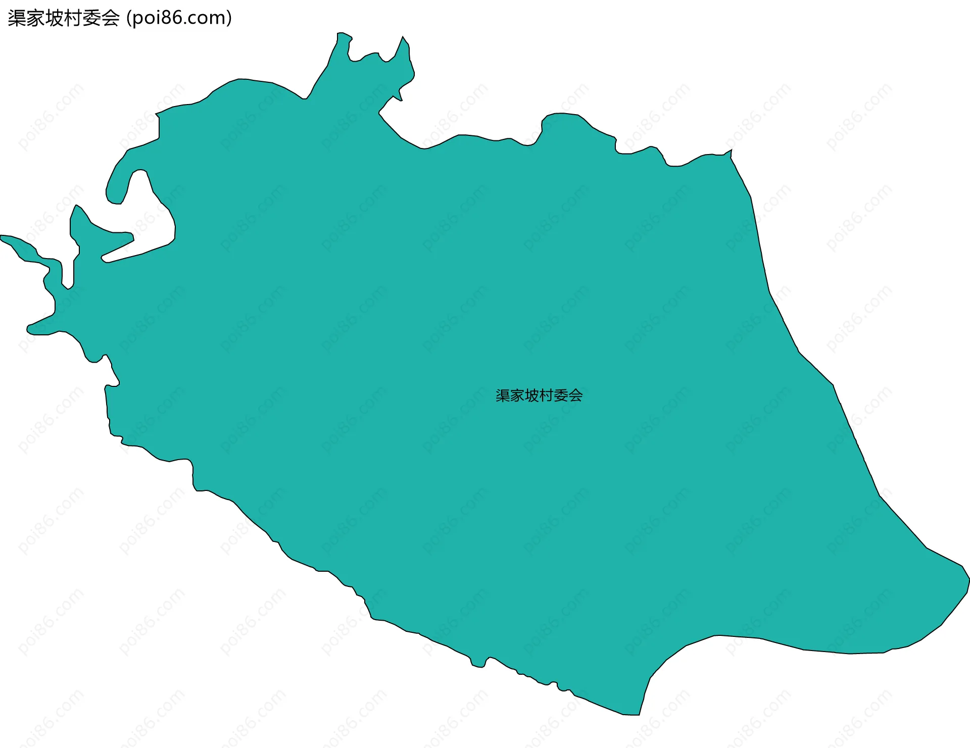 渠家坡村委会边界地图