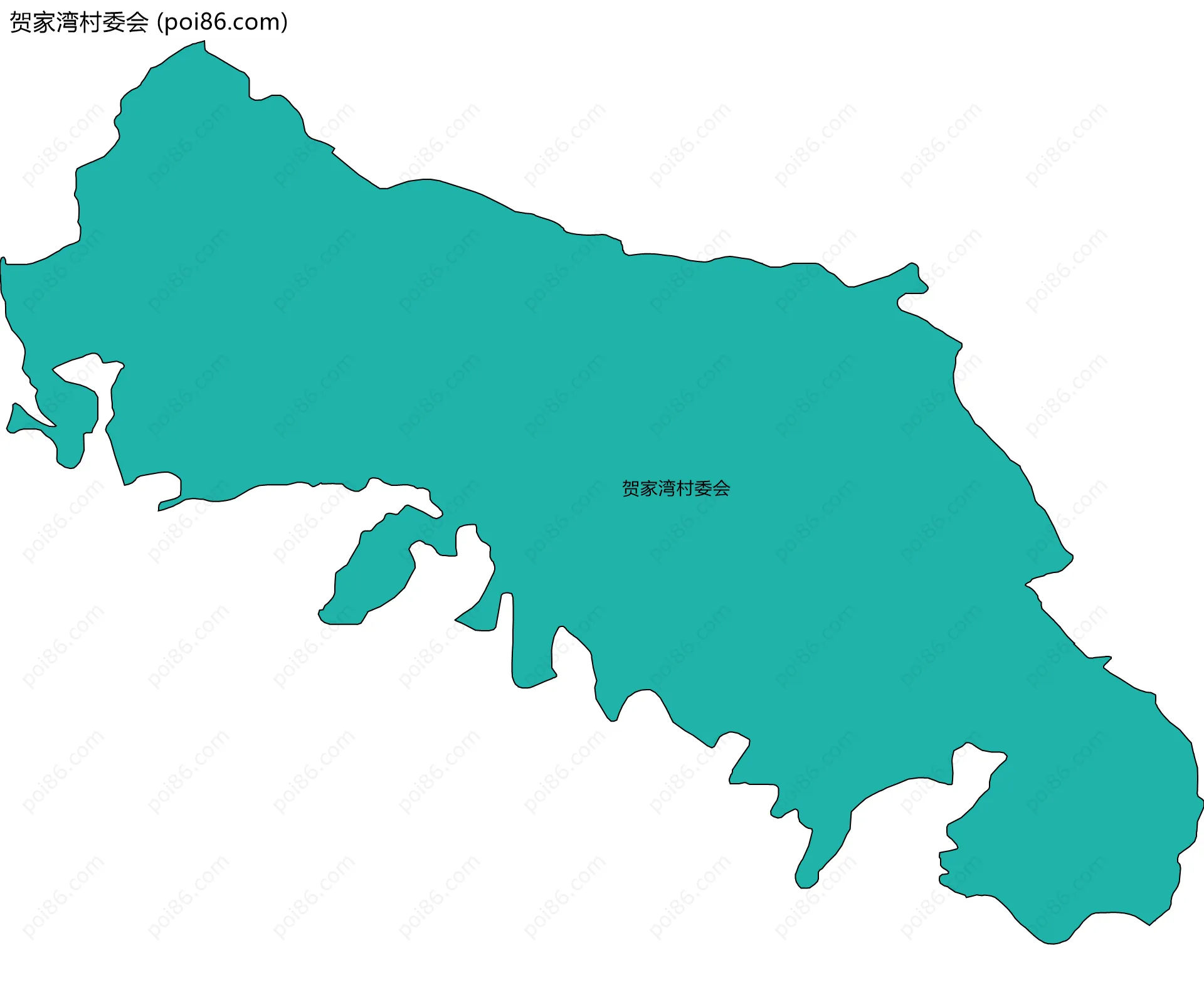 贺家湾村委会边界地图
