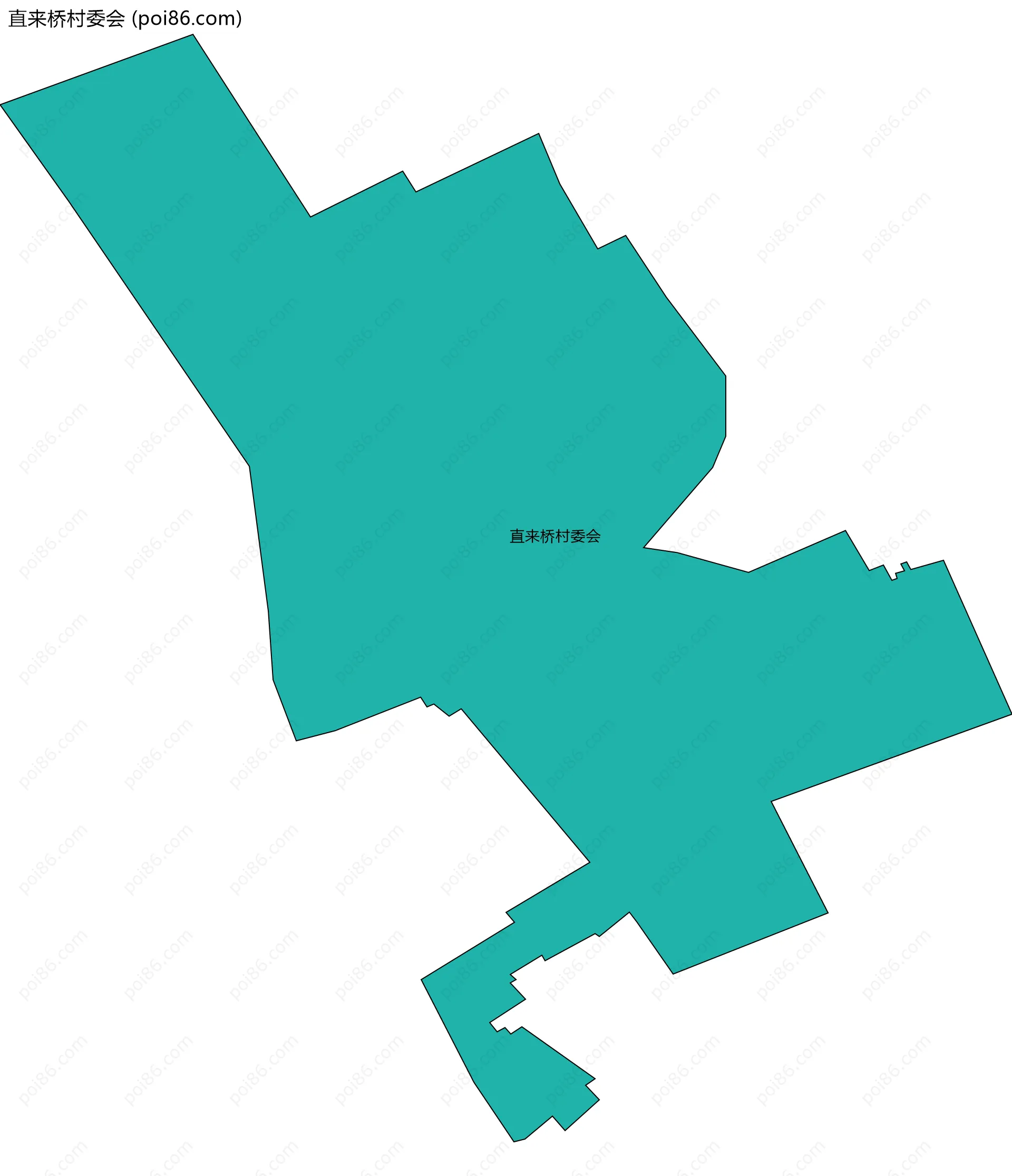直来桥村委会边界地图