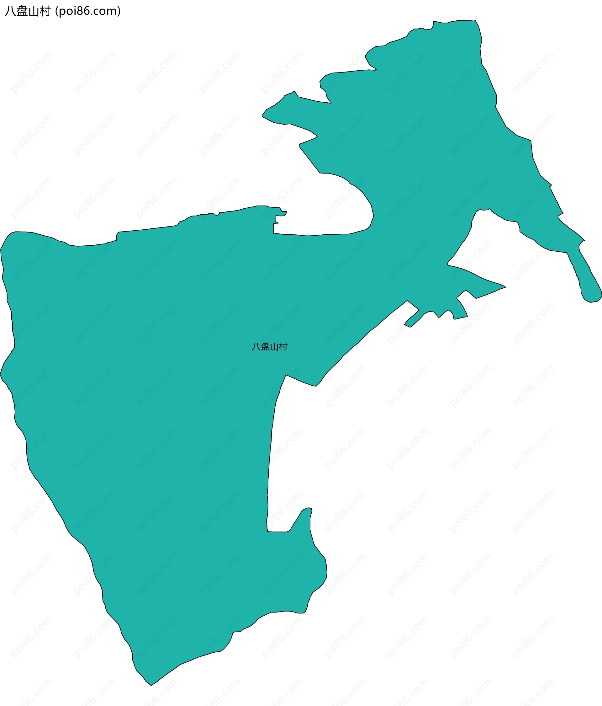 八盘山村边界地图