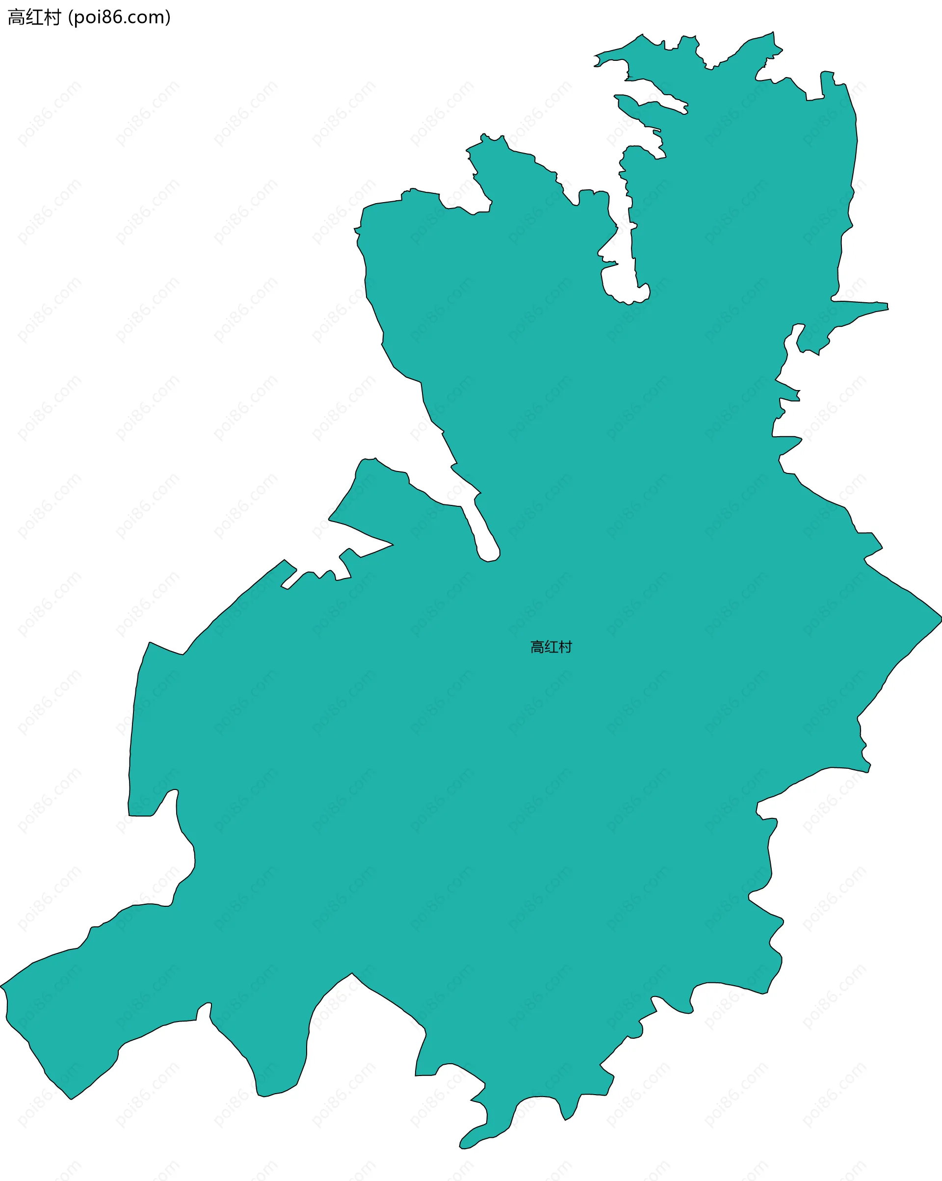 高红村边界地图