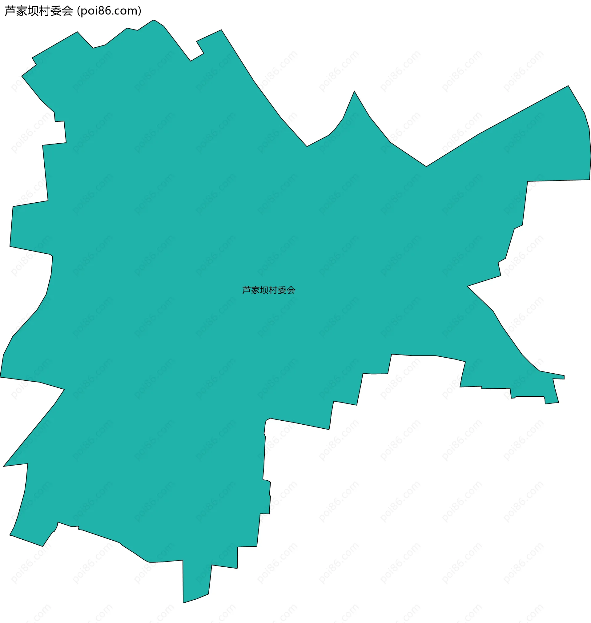 芦家坝村委会边界地图
