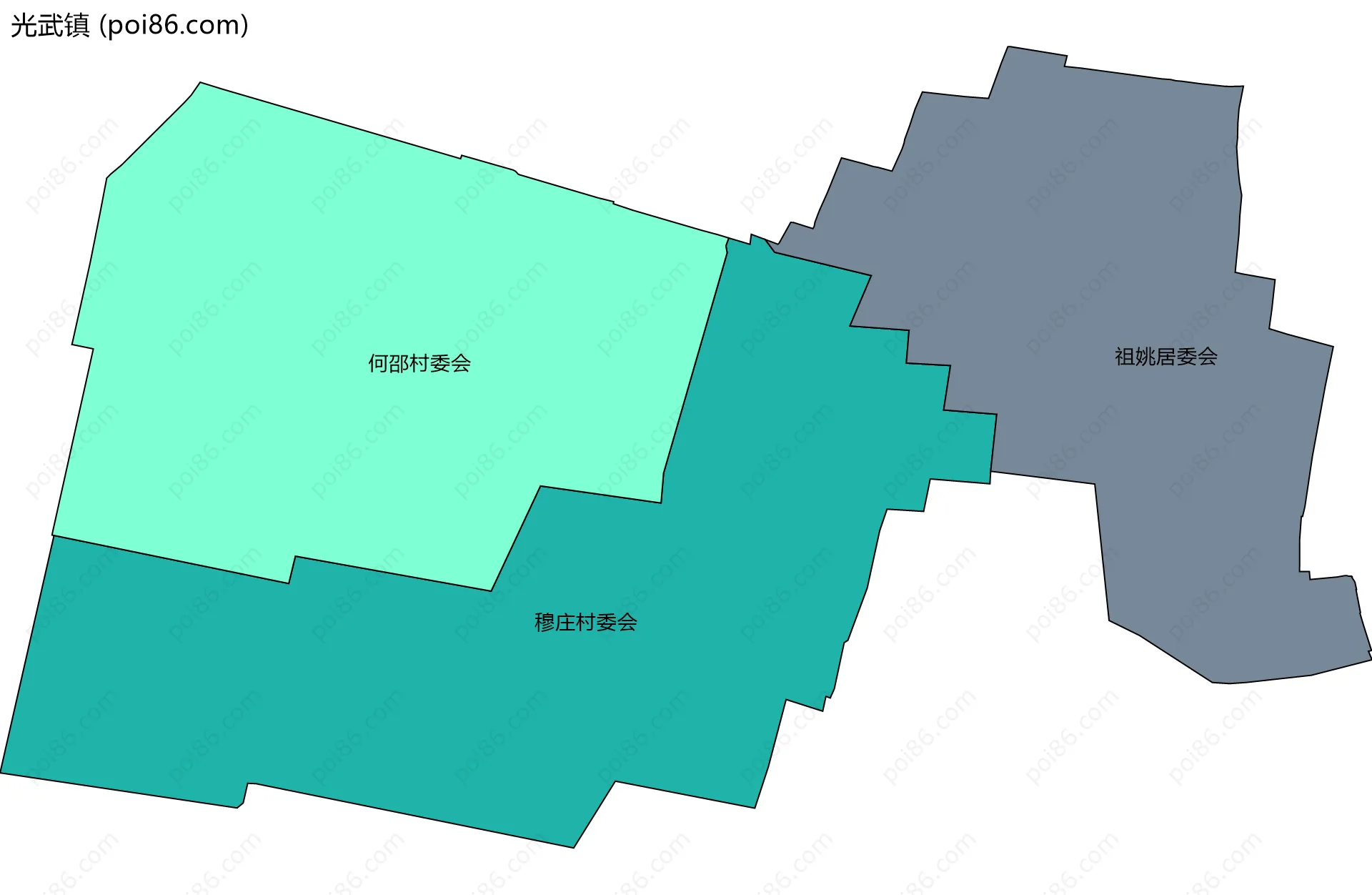 光武镇边界地图(五级行政区划)