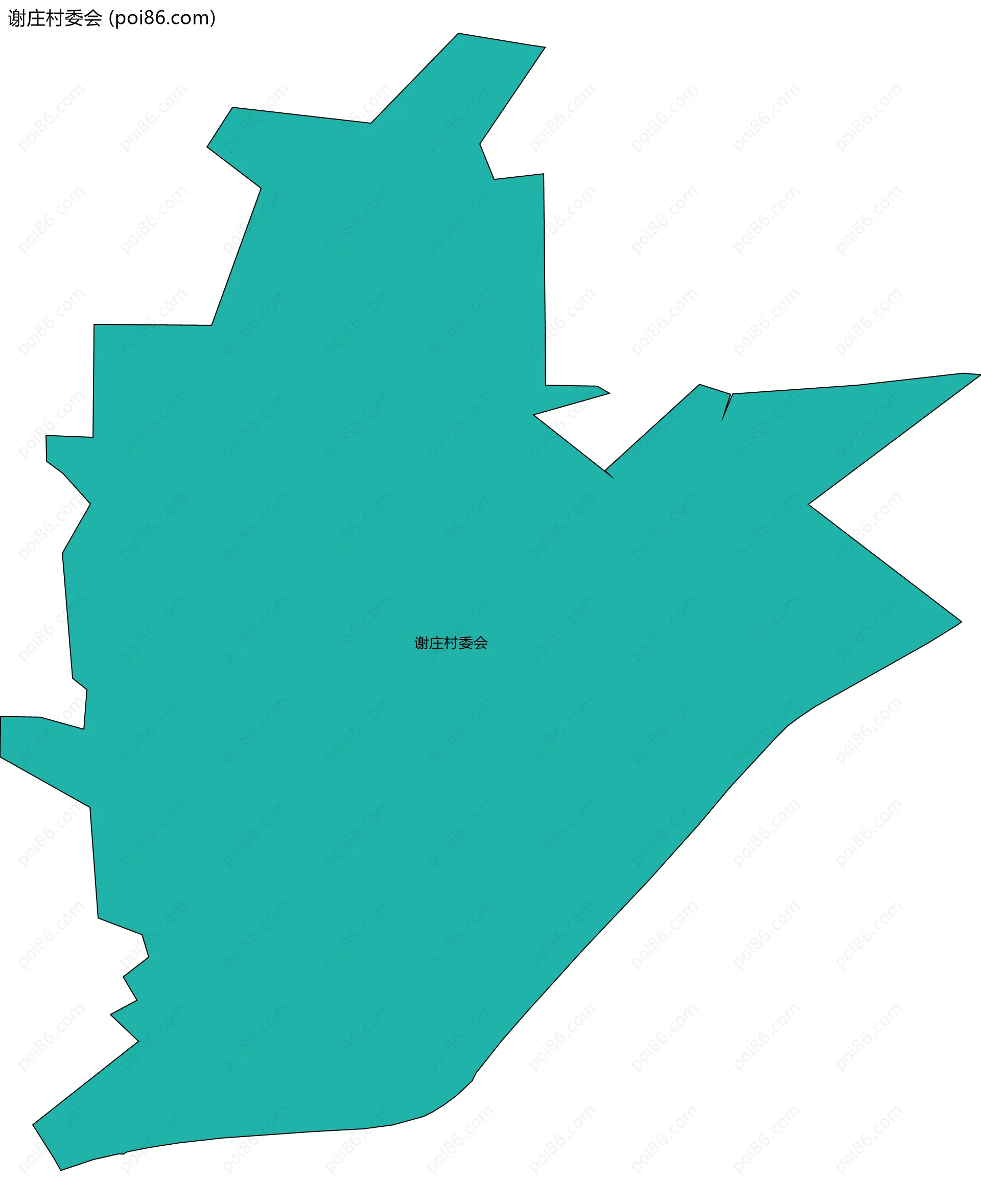 谢庄村委会边界地图