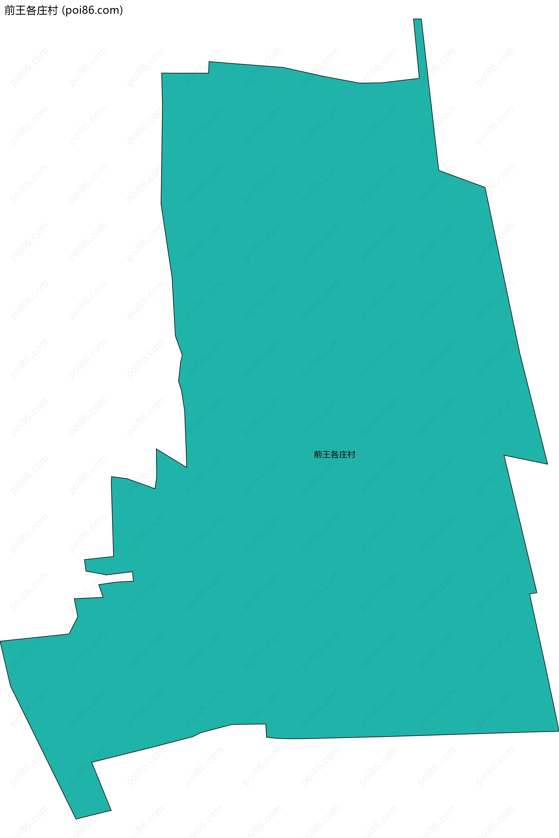 前王各庄村边界地图