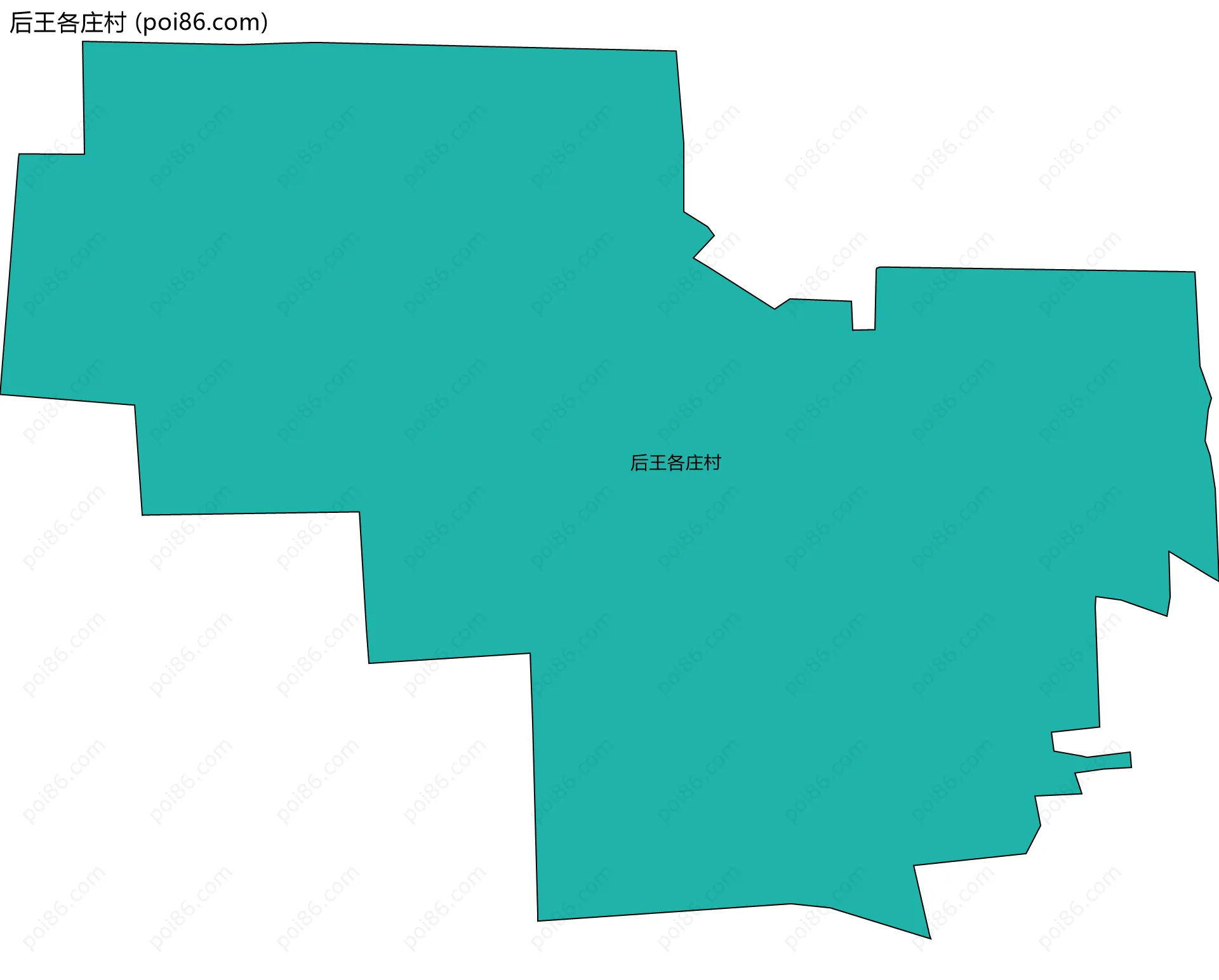 后王各庄村边界地图