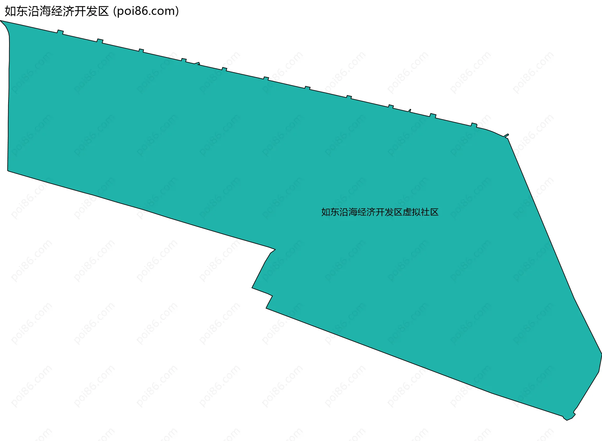 如东沿海经济开发区边界地图(五级行政区划)