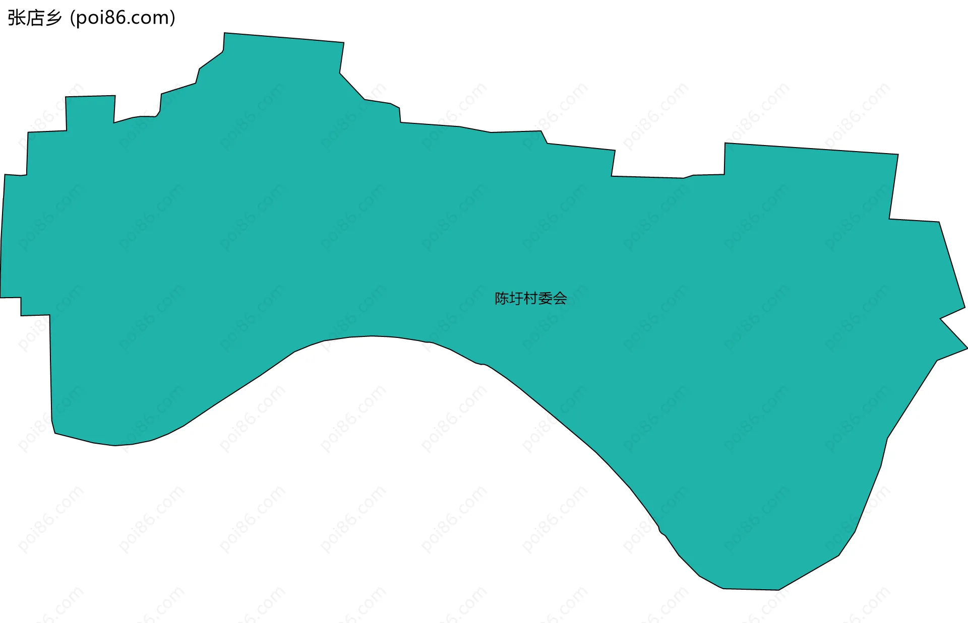 张店乡边界地图(五级行政区划)