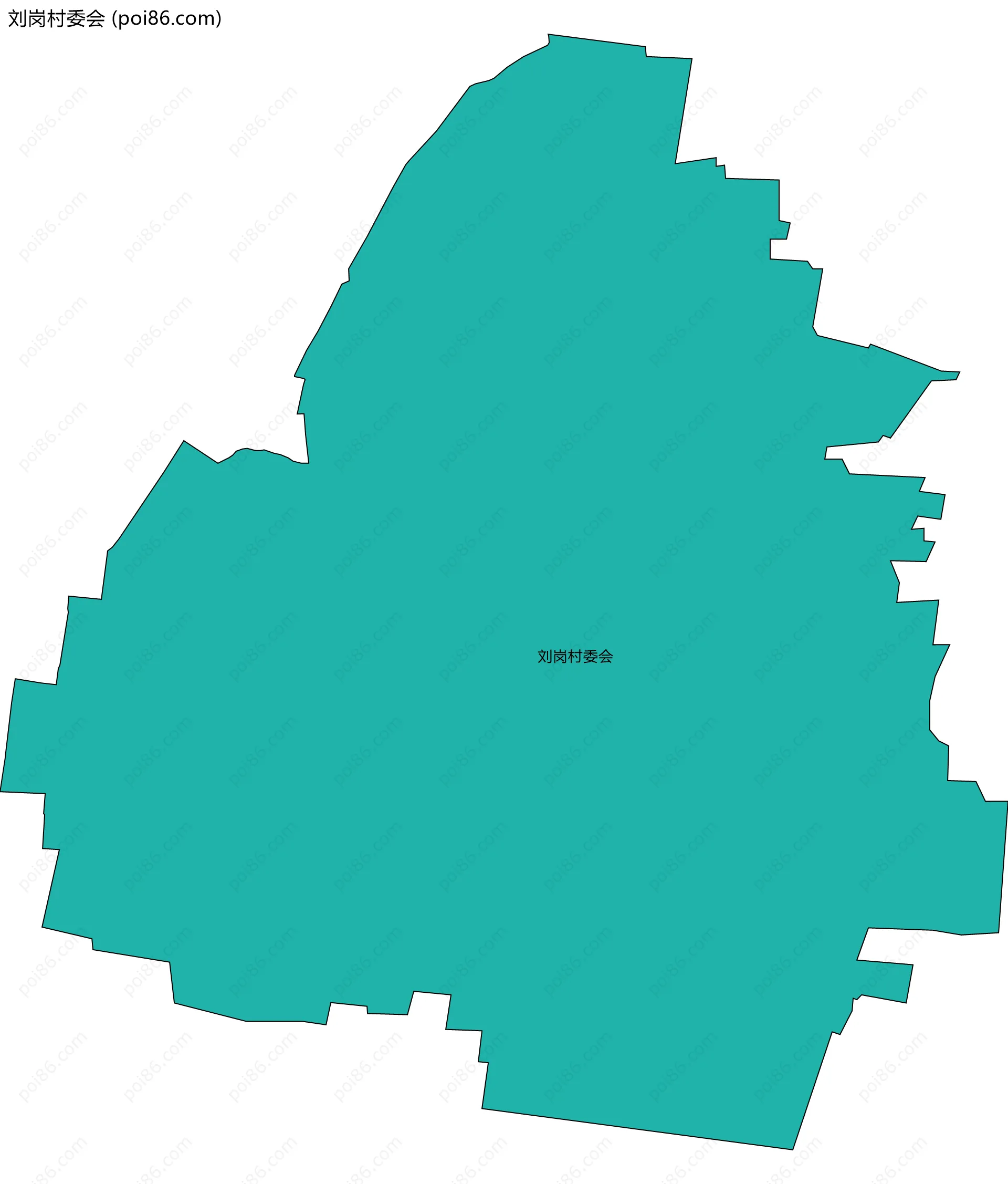 刘岗村委会边界地图