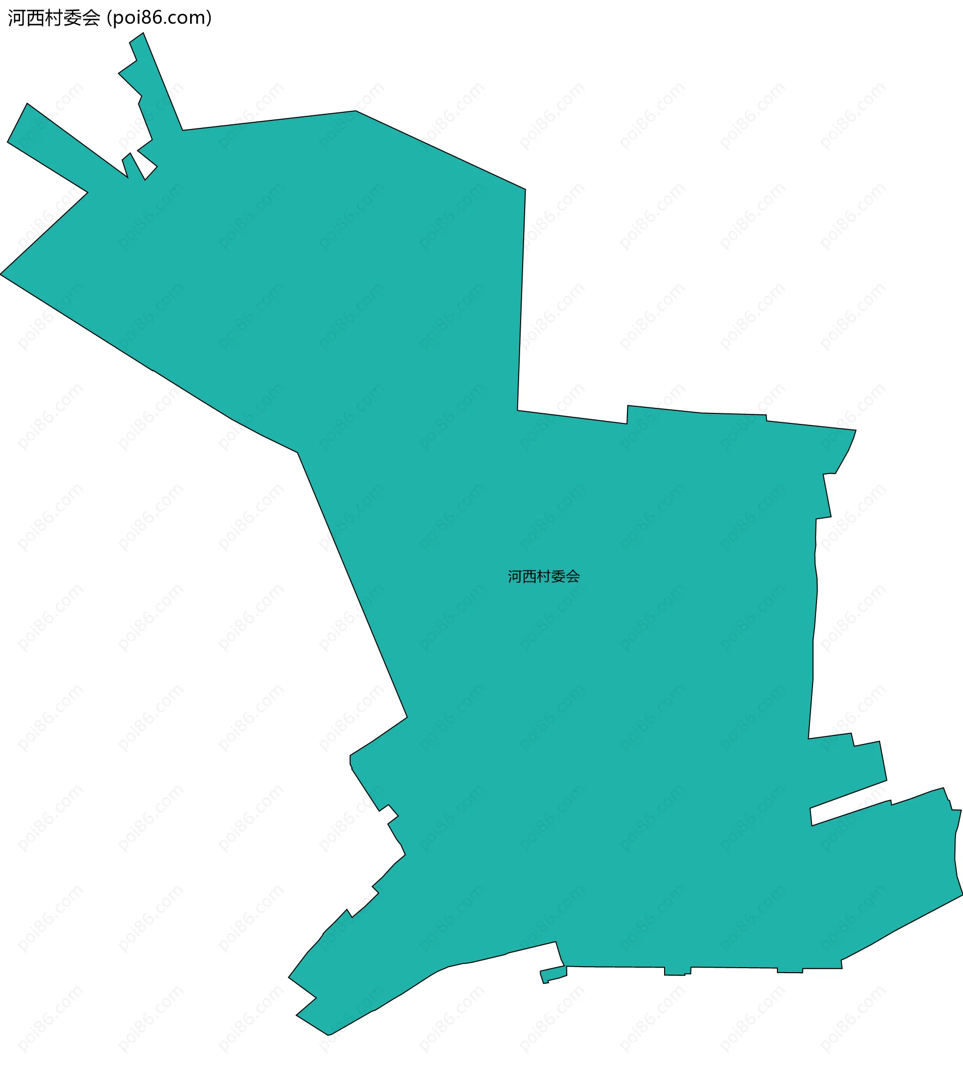 河西村委会边界地图