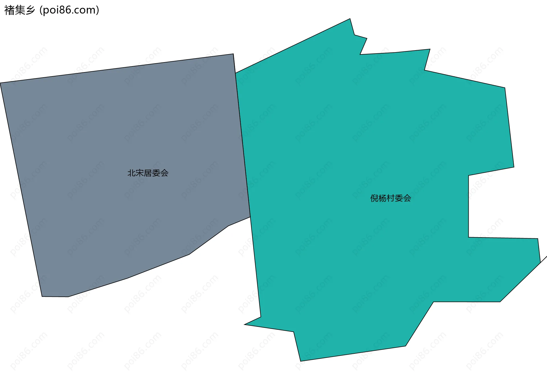 褚集乡边界地图(五级行政区划)