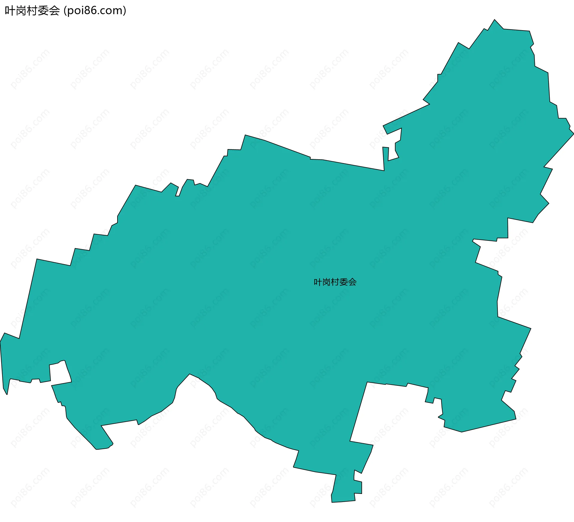 叶岗村委会边界地图