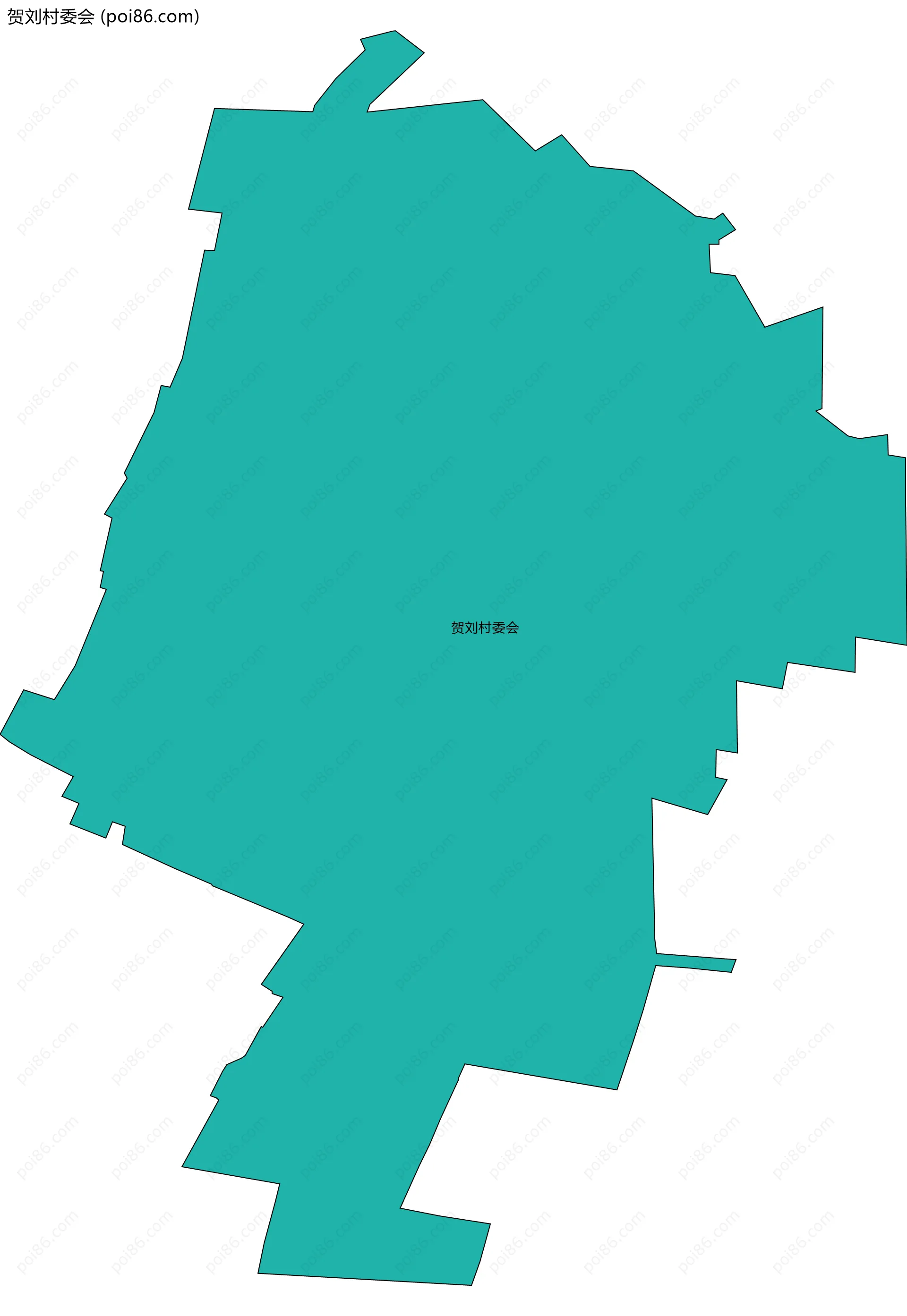 贺刘村委会边界地图
