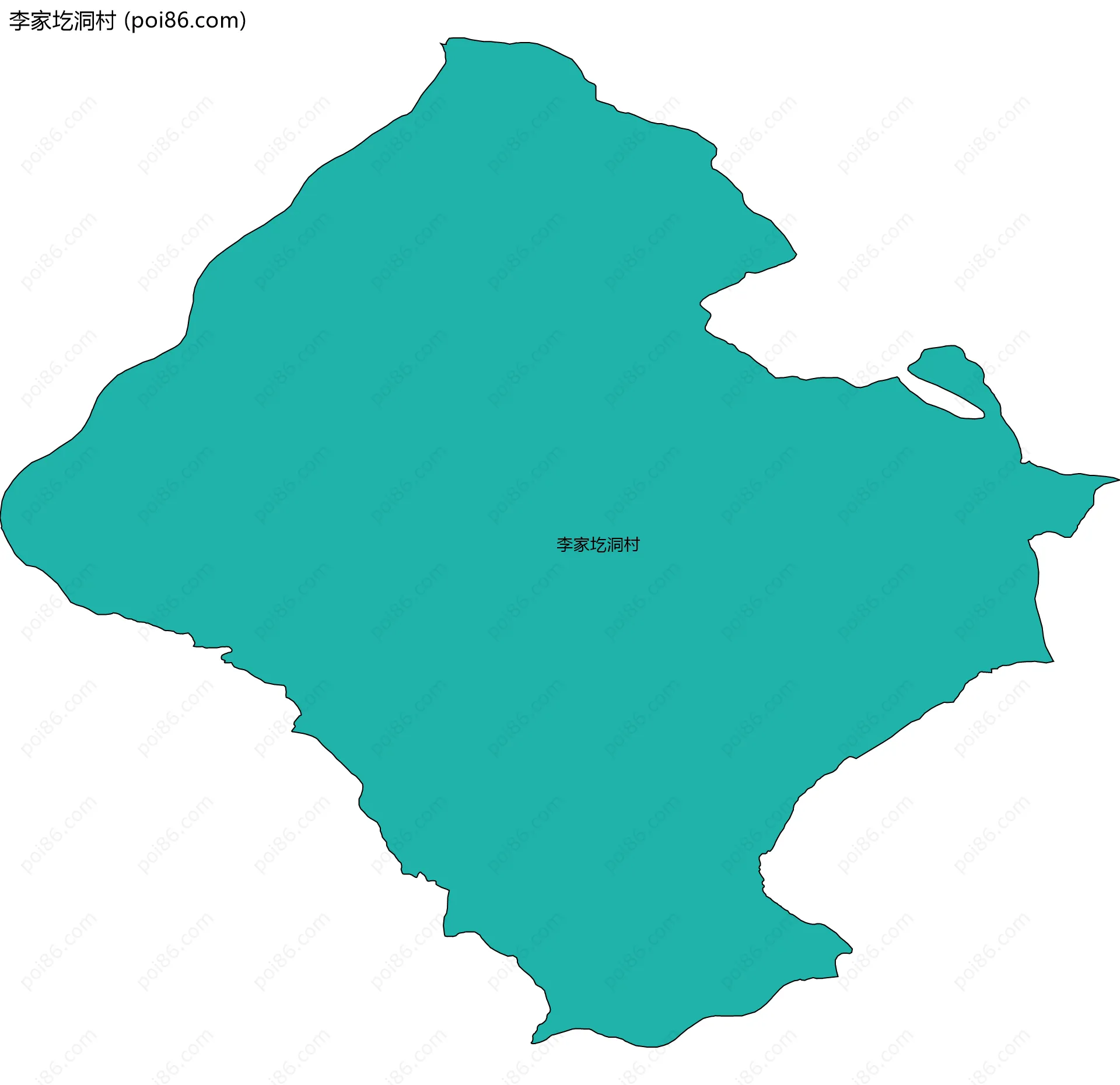 李家圪洞村边界地图