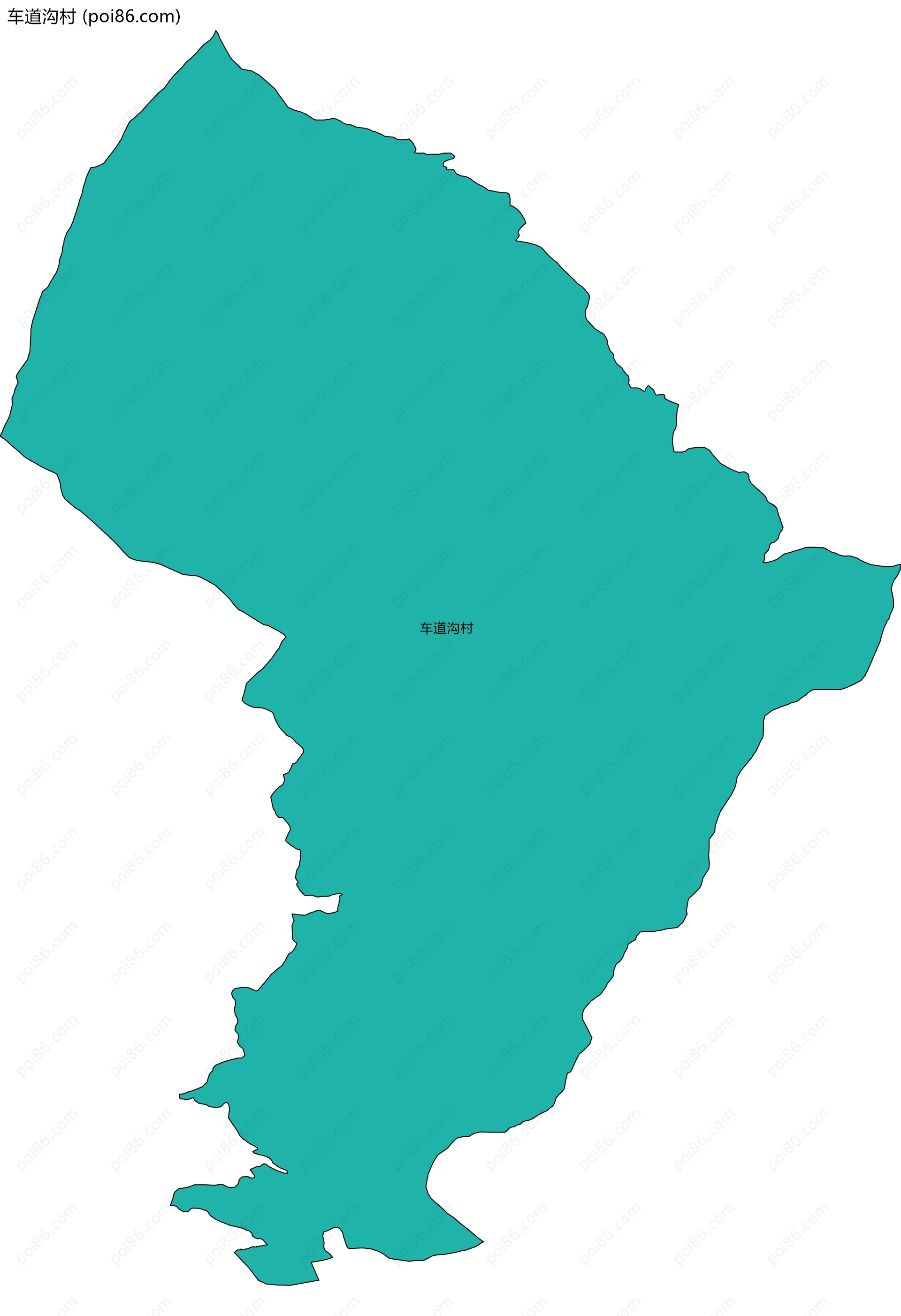 车道沟村边界地图