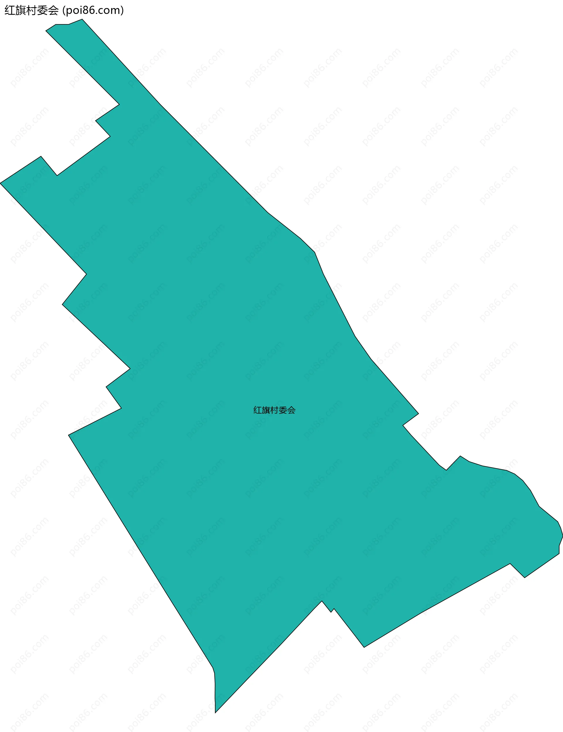 红旗村委会边界地图