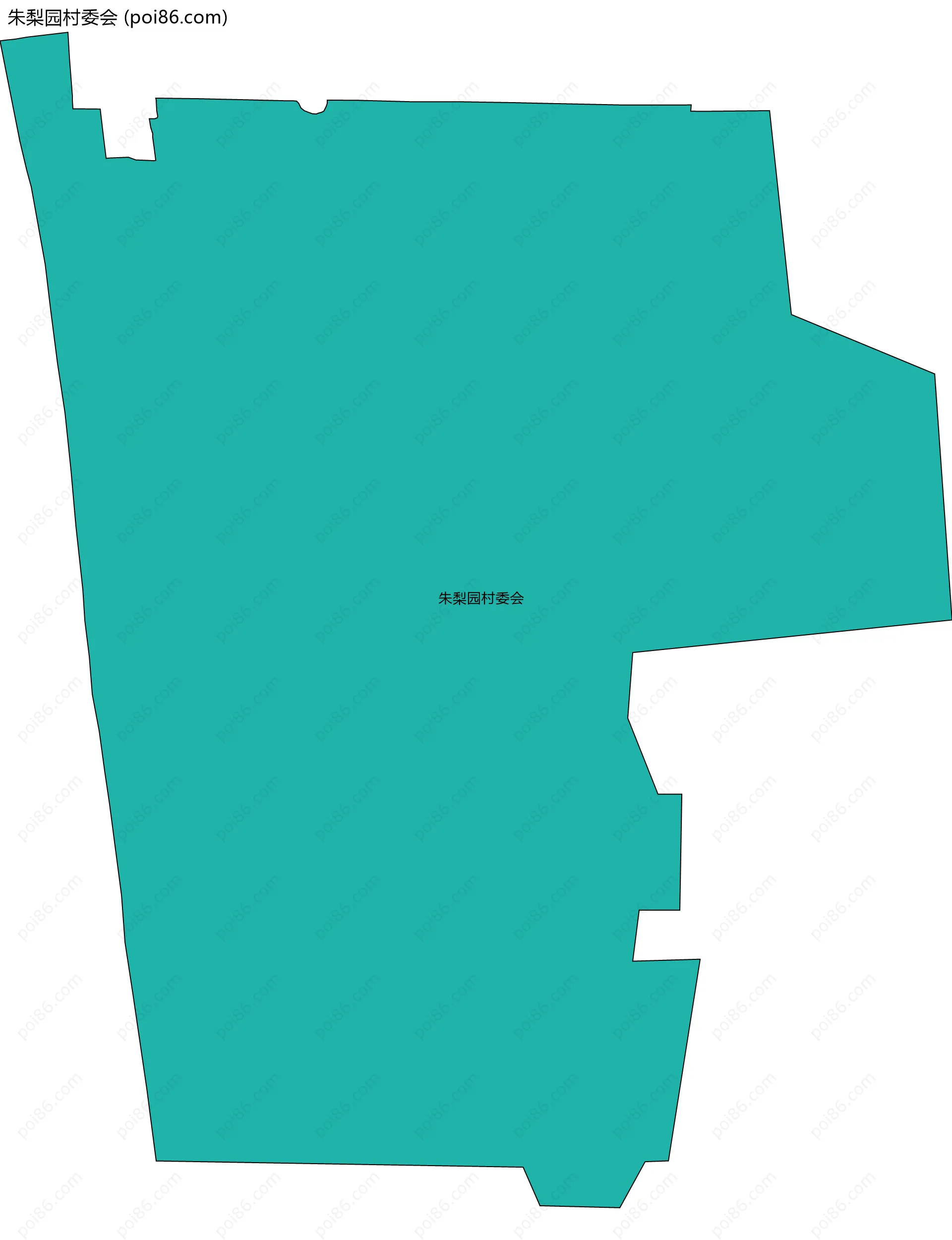 朱梨园村委会边界地图