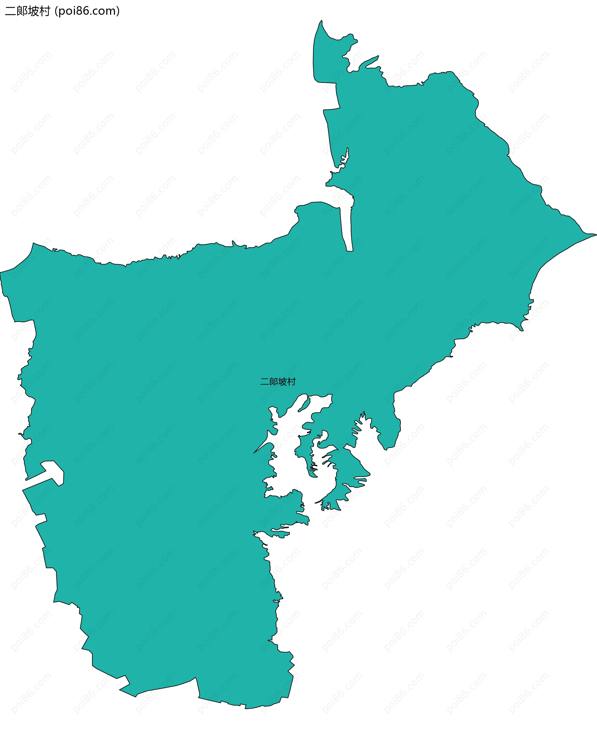 二郞坡村边界地图