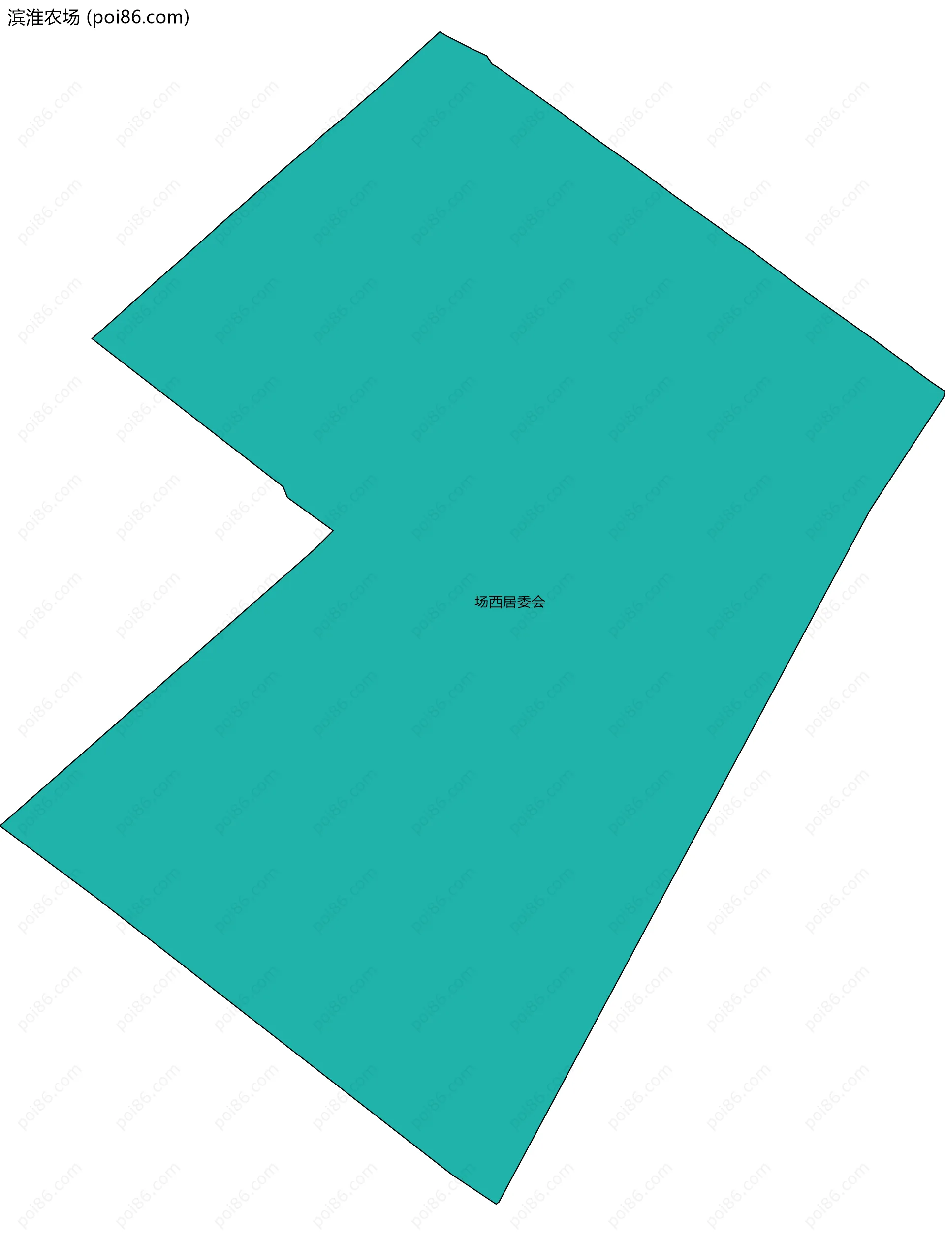 滨淮农场边界地图(五级行政区划)