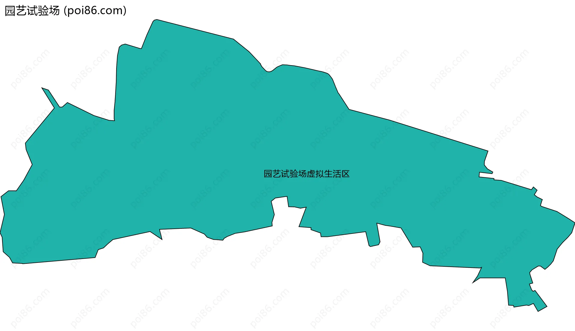 园艺试验场边界地图(五级行政区划)