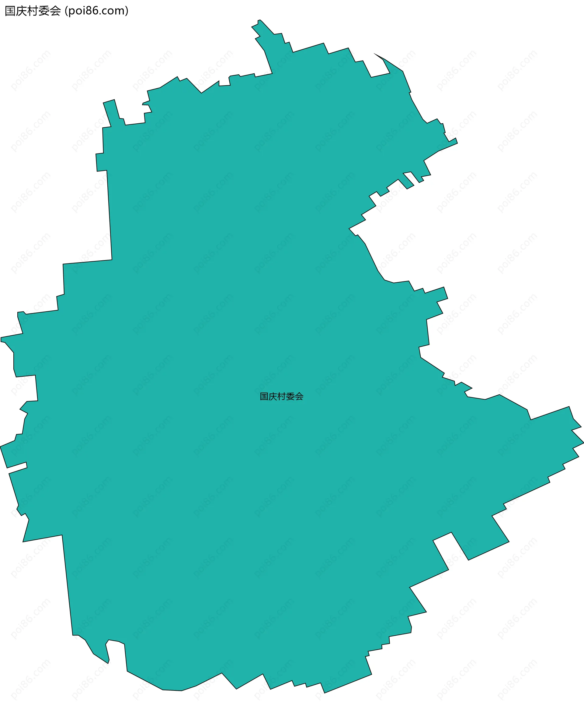 国庆村委会边界地图