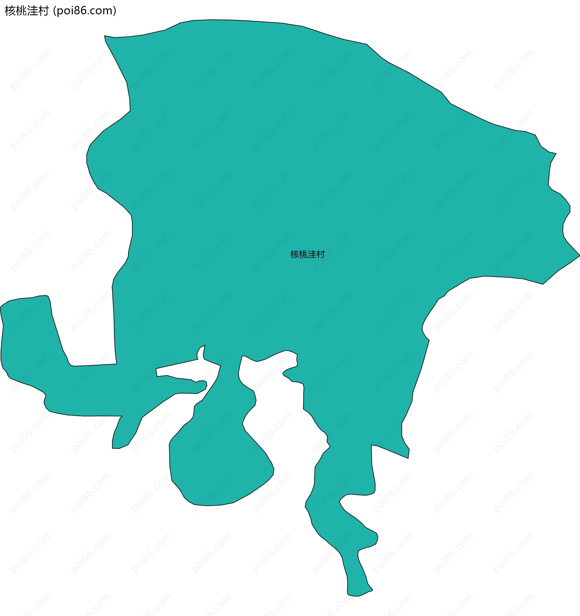 核桃洼村边界地图