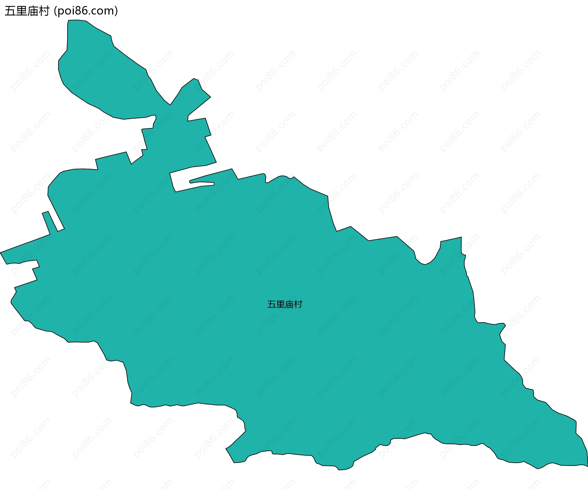五里庙村边界地图