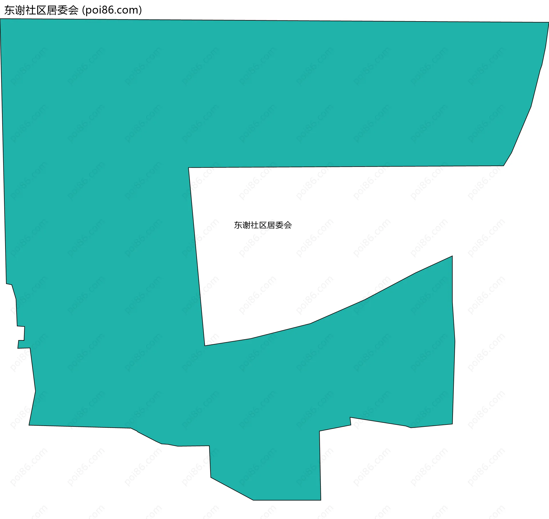 东谢社区居委会边界地图