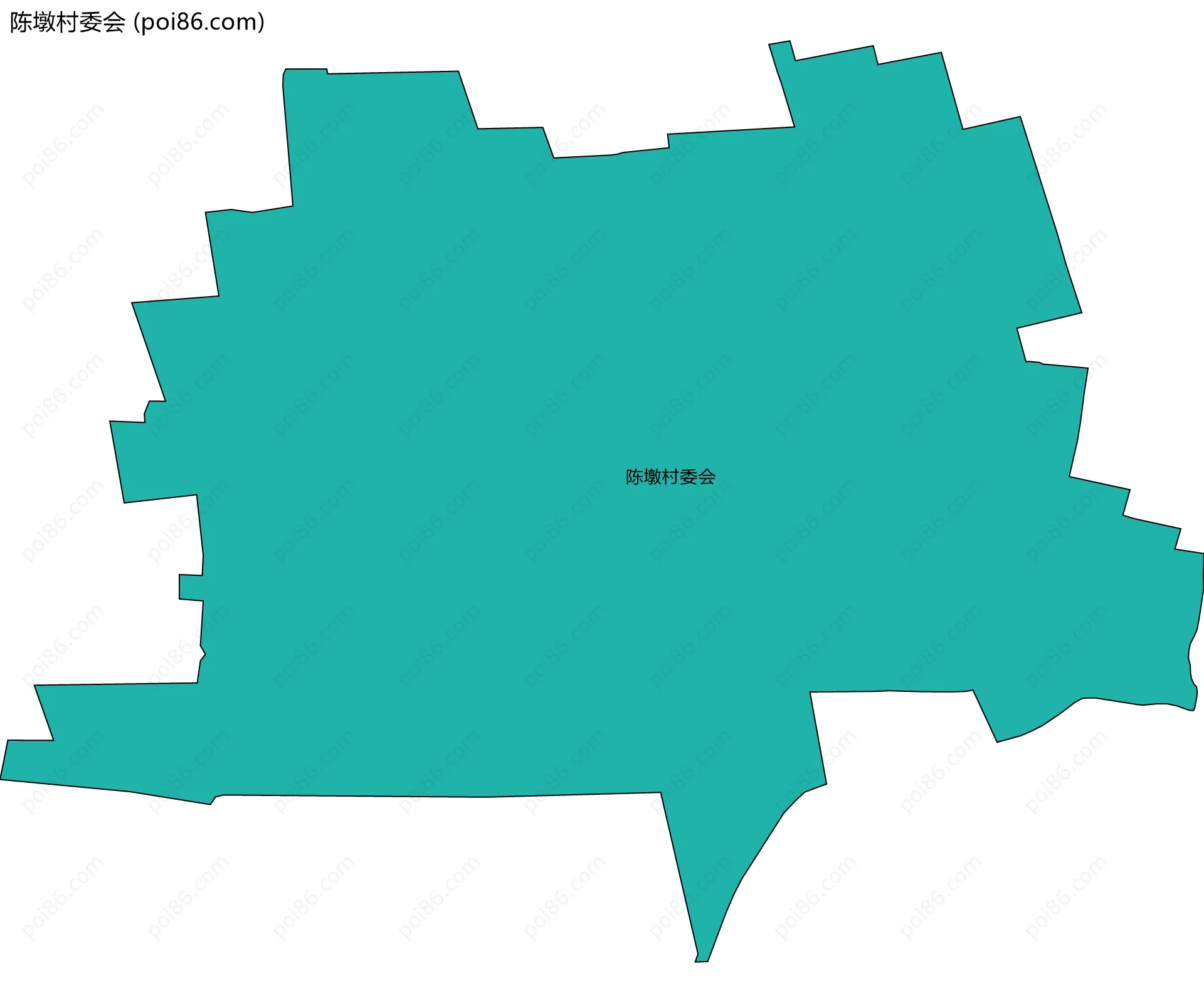 陈墩村委会边界地图
