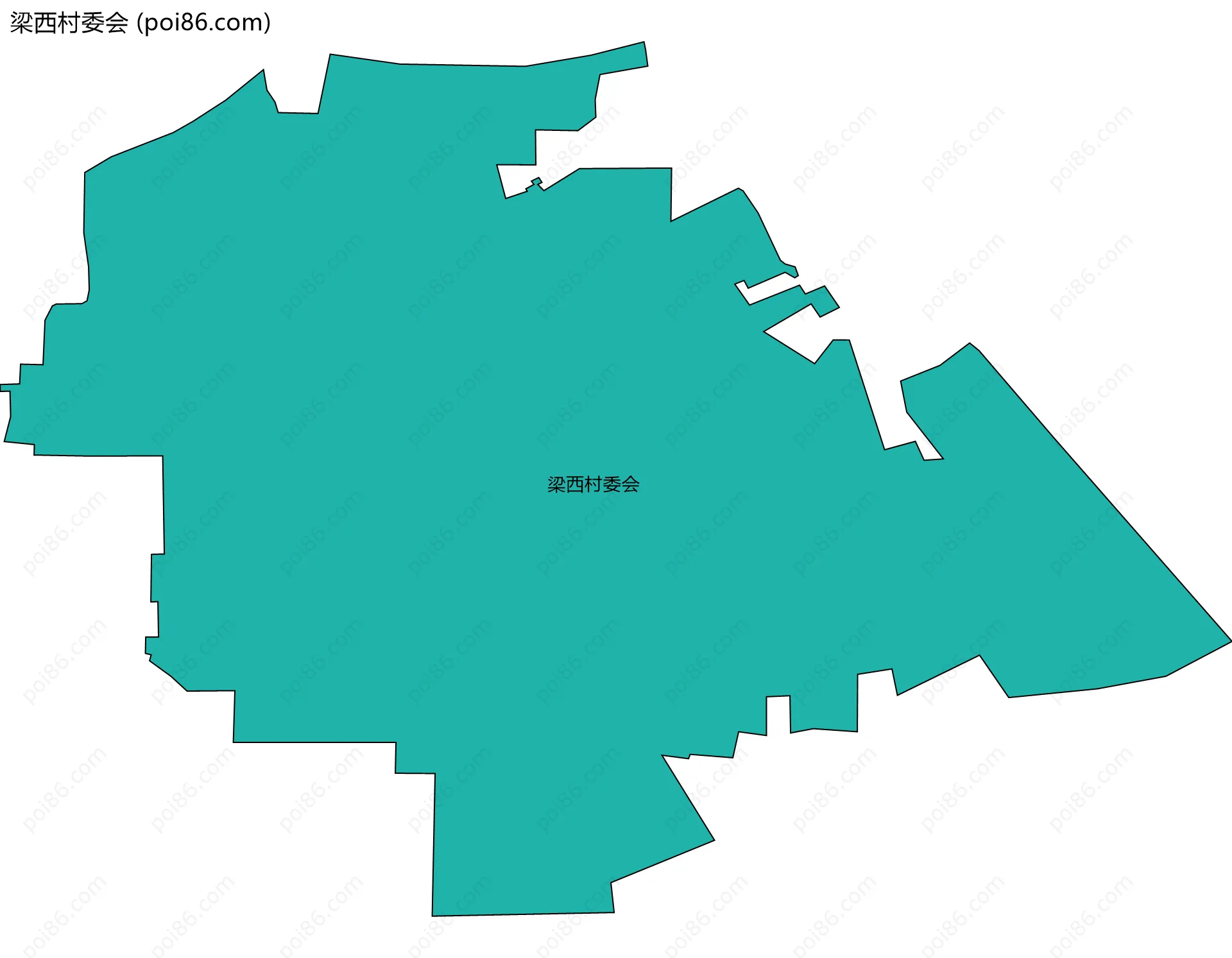 梁西村委会边界地图
