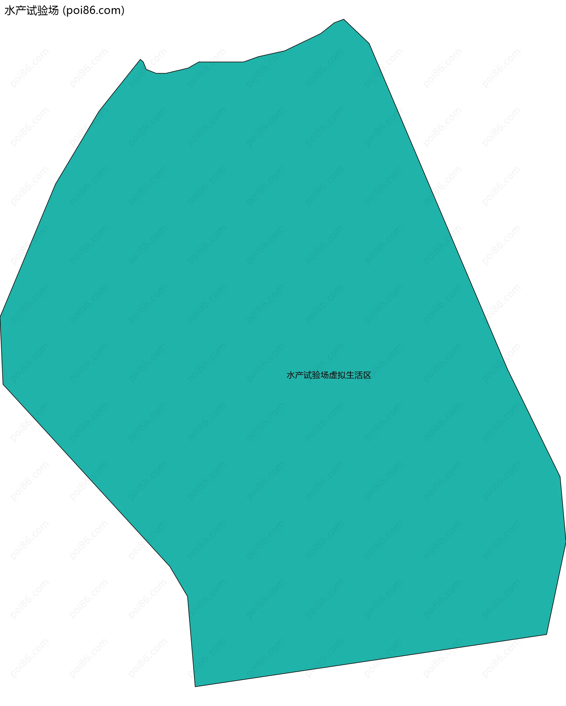 水产试验场边界地图(五级行政区划)