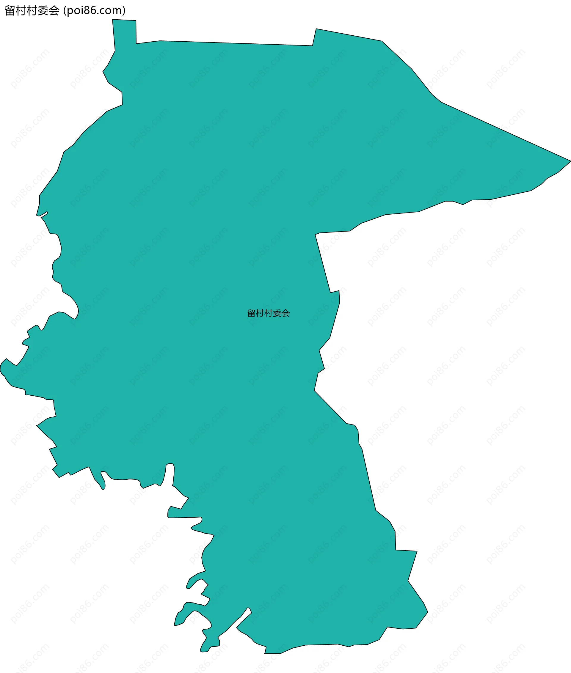 留村村委会边界地图