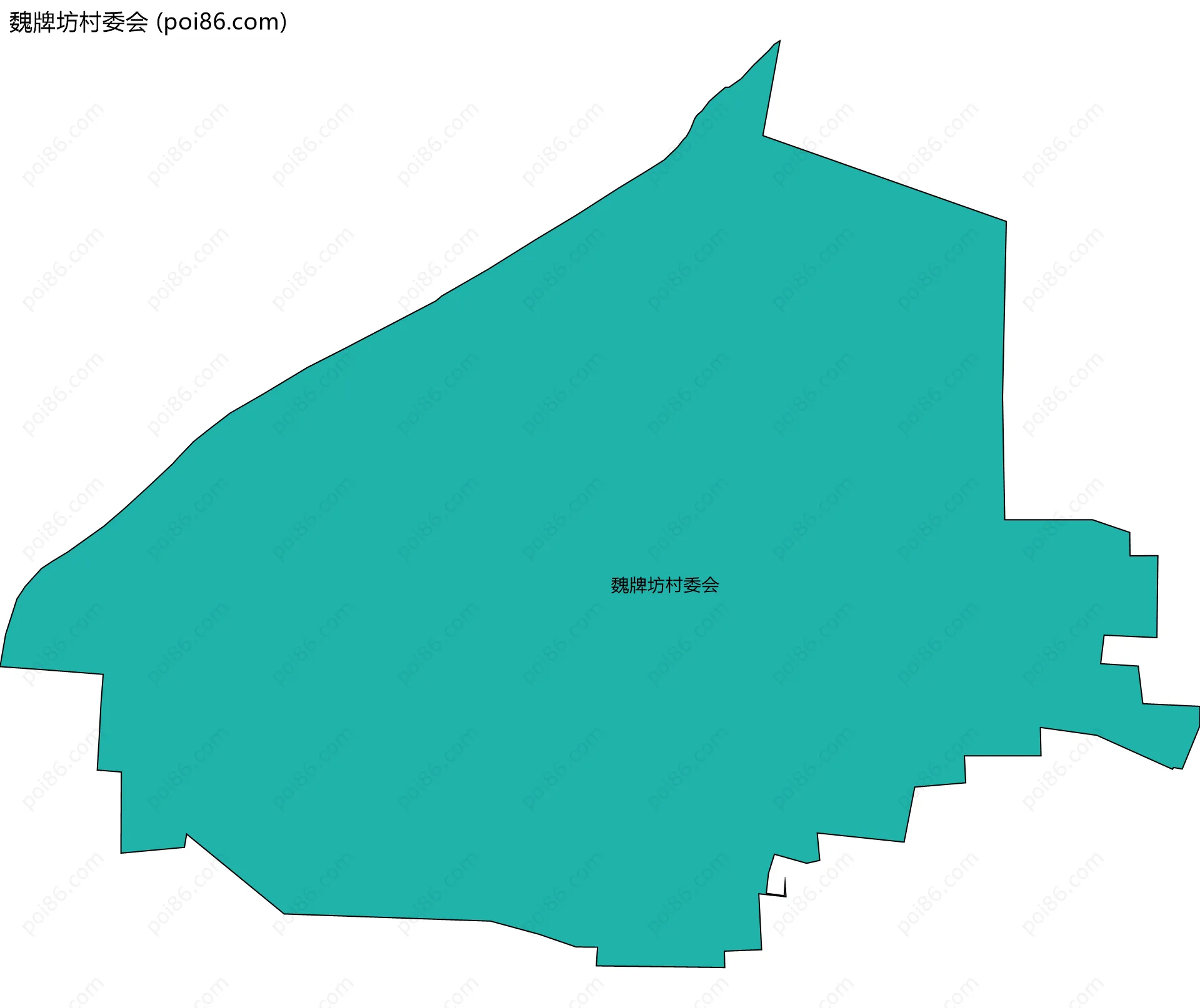 魏牌坊村委会边界地图