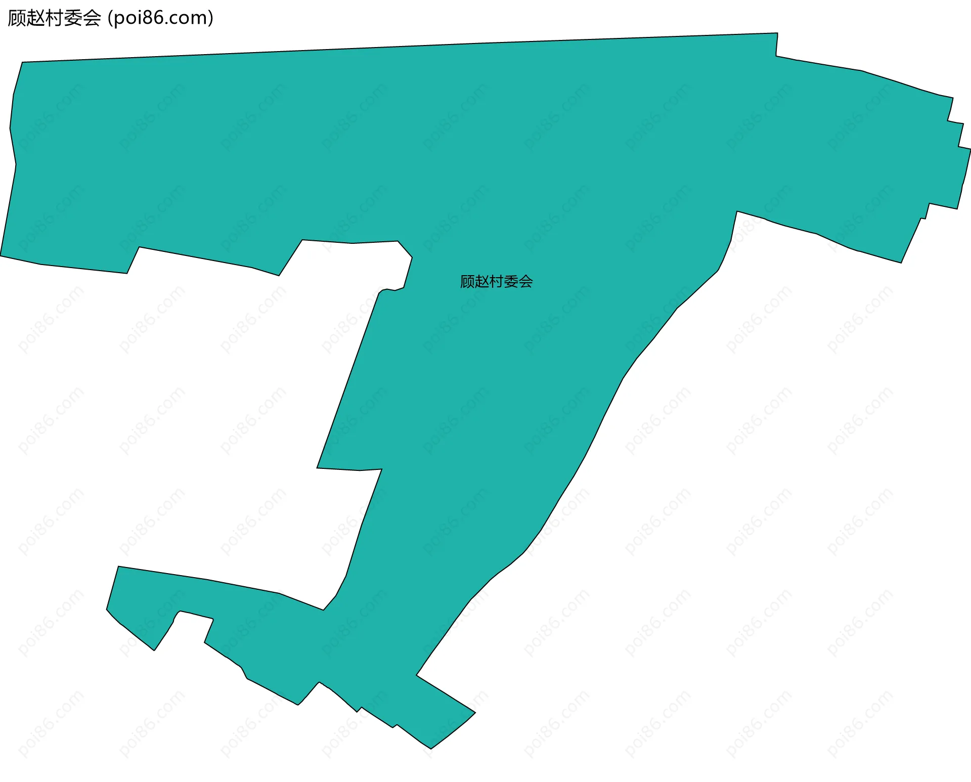 顾赵村委会边界地图
