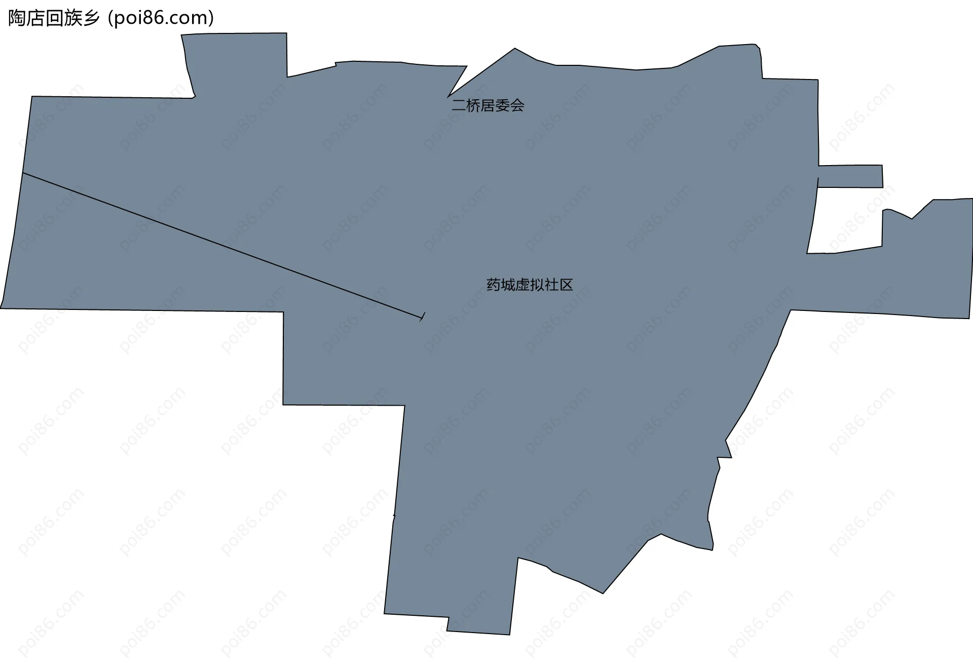 陶店回族乡边界地图(五级行政区划)
