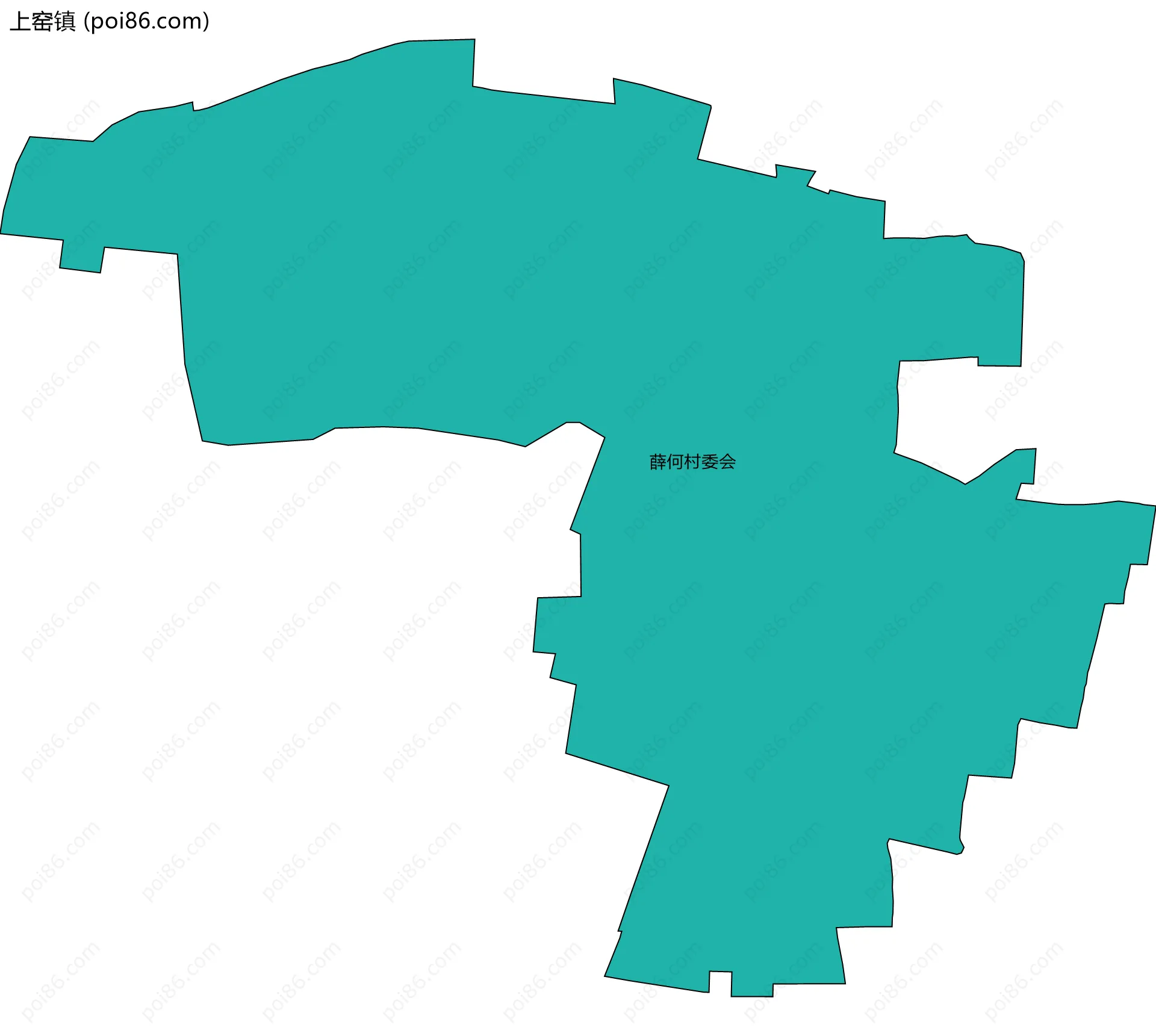 上窑镇边界地图(五级行政区划)