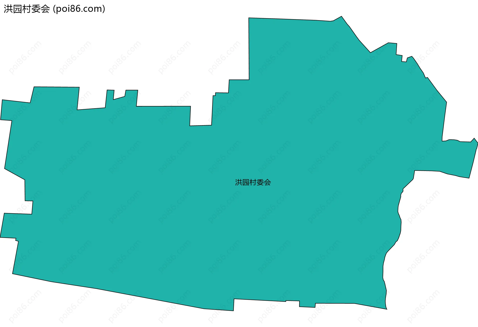 洪园村委会边界地图