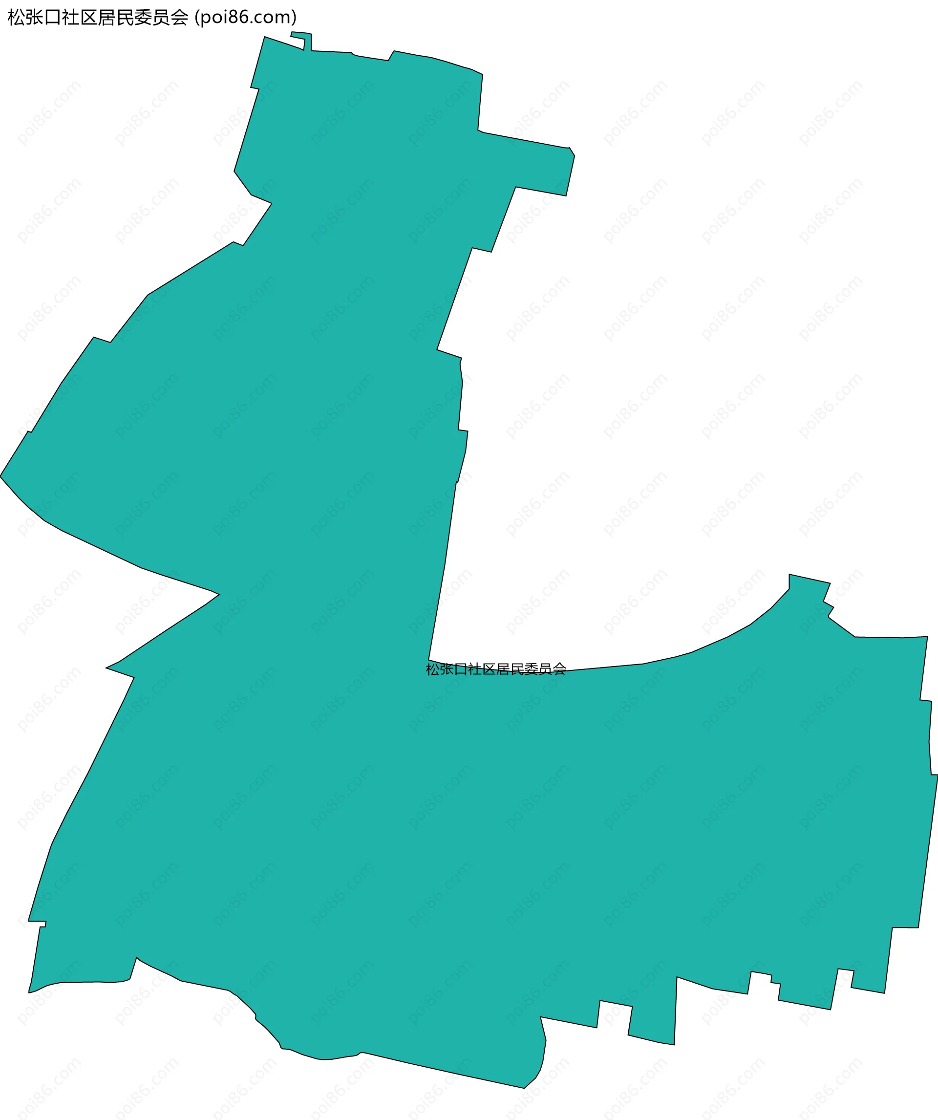 松张口社区居民委员会边界地图