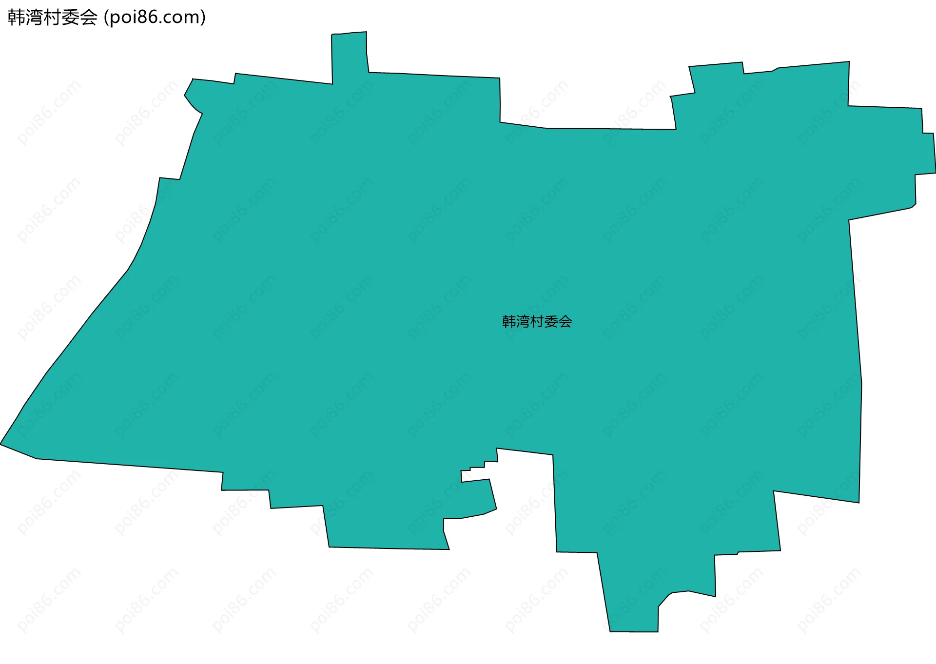 韩湾村委会边界地图