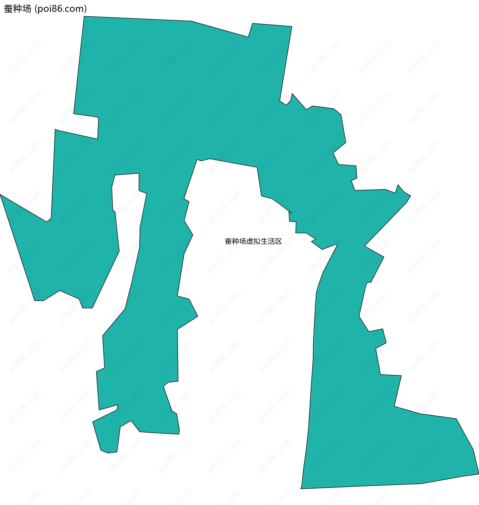 蚕种场边界地图(五级行政区划)