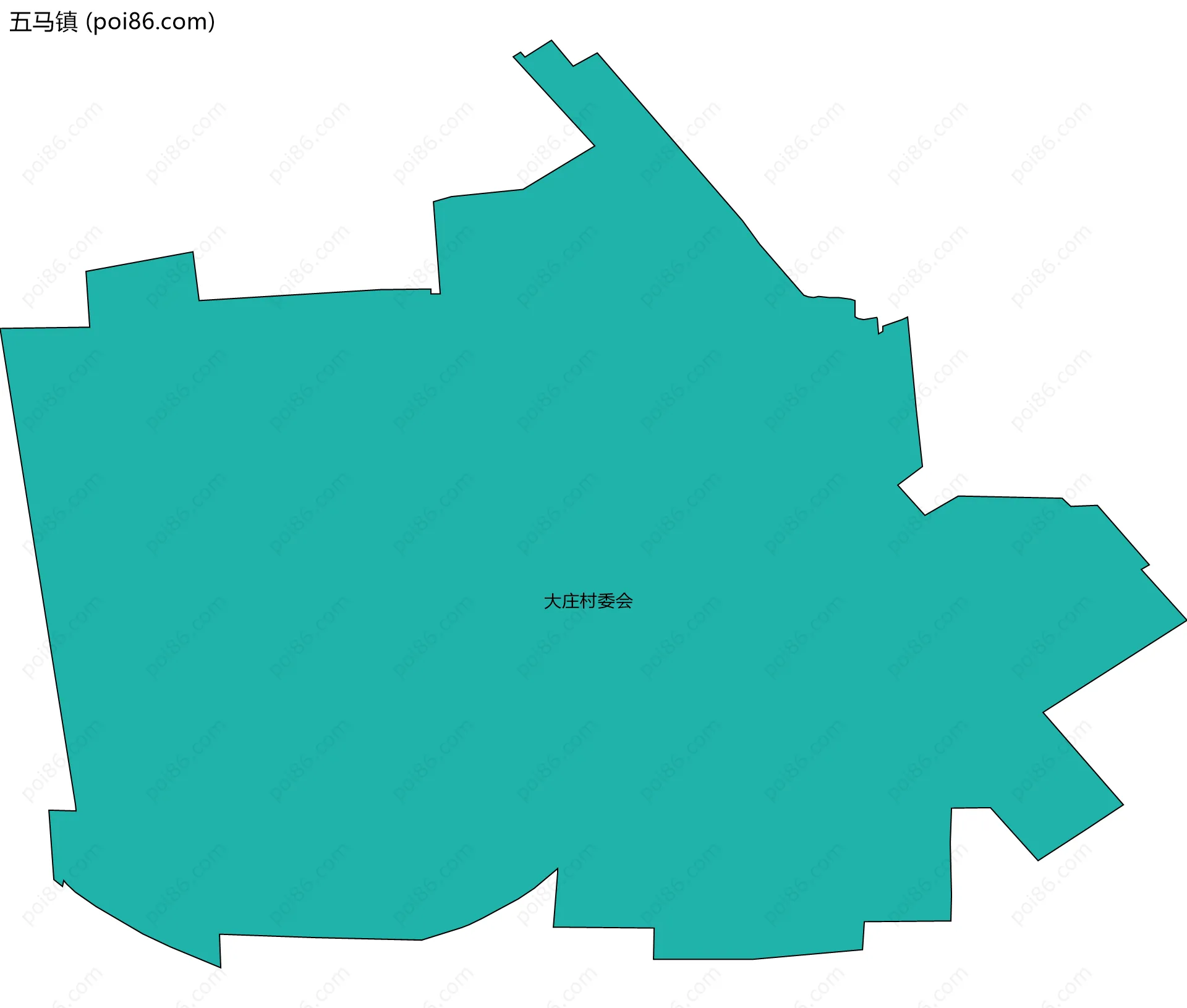 五马镇边界地图(五级行政区划)