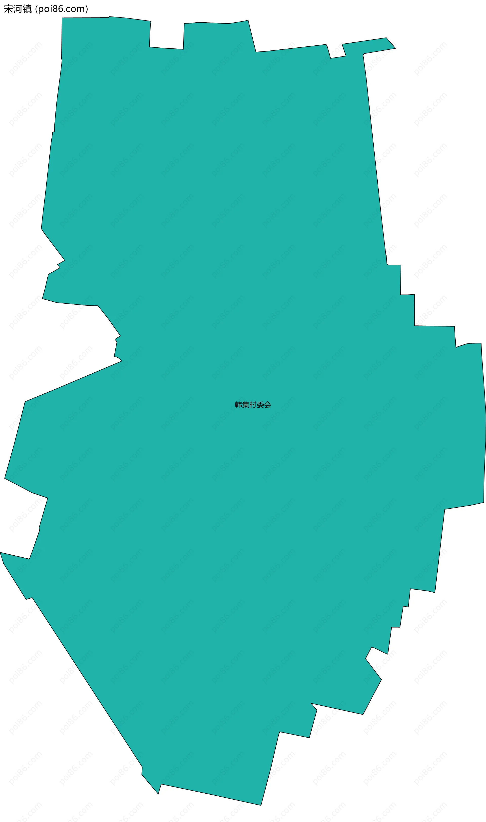 宋河镇边界地图(五级行政区划)