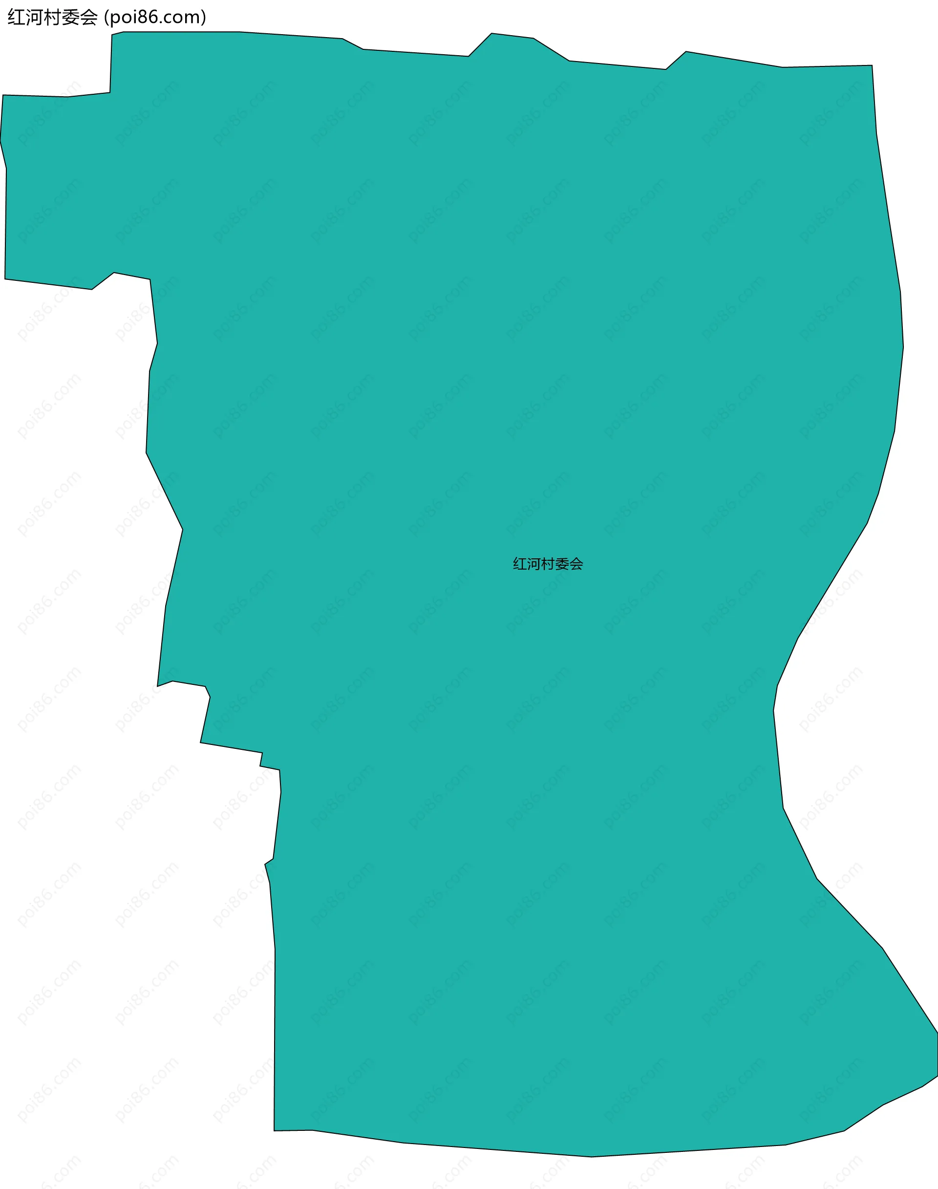 红河村委会边界地图