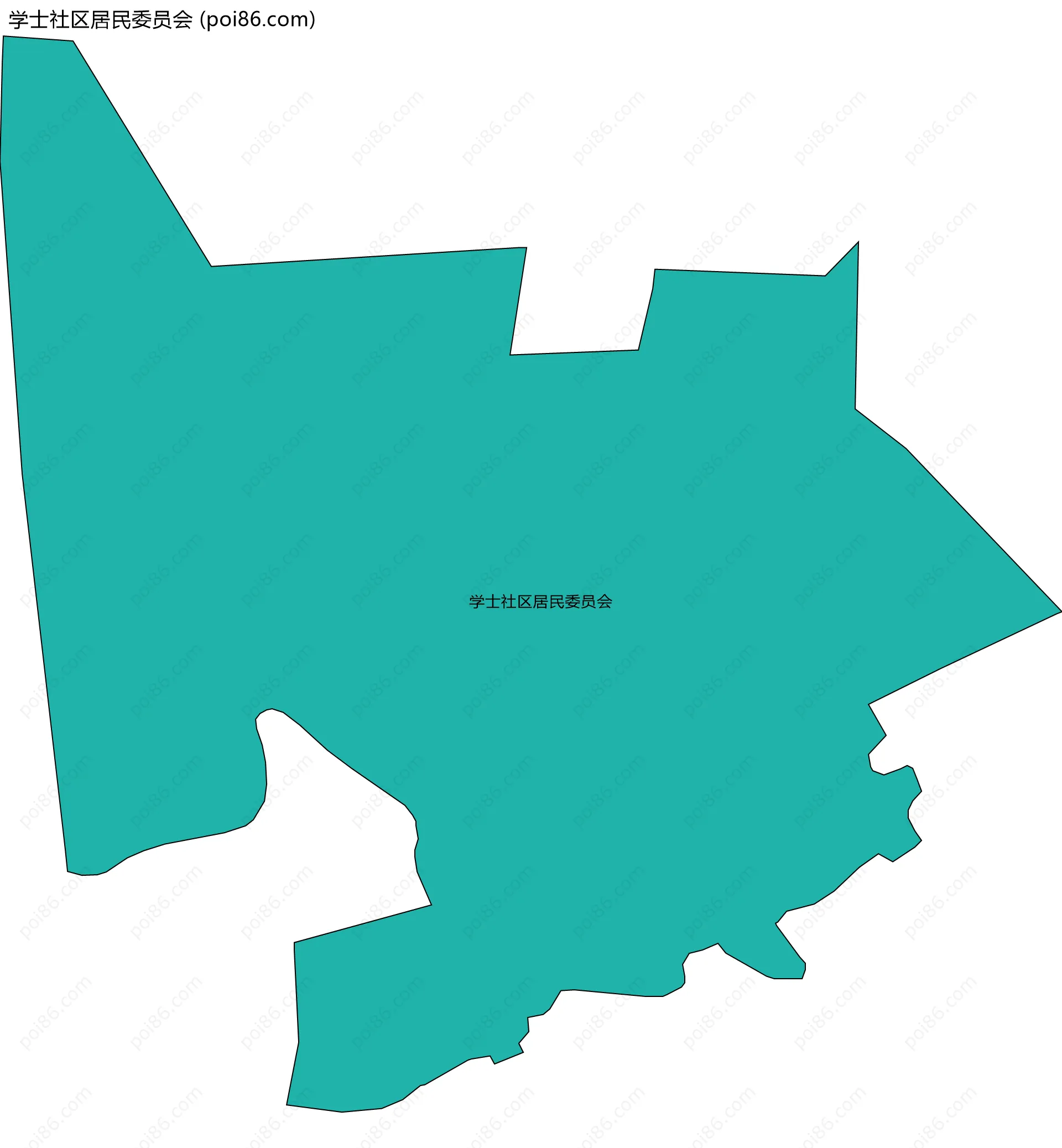 学士社区居民委员会边界地图